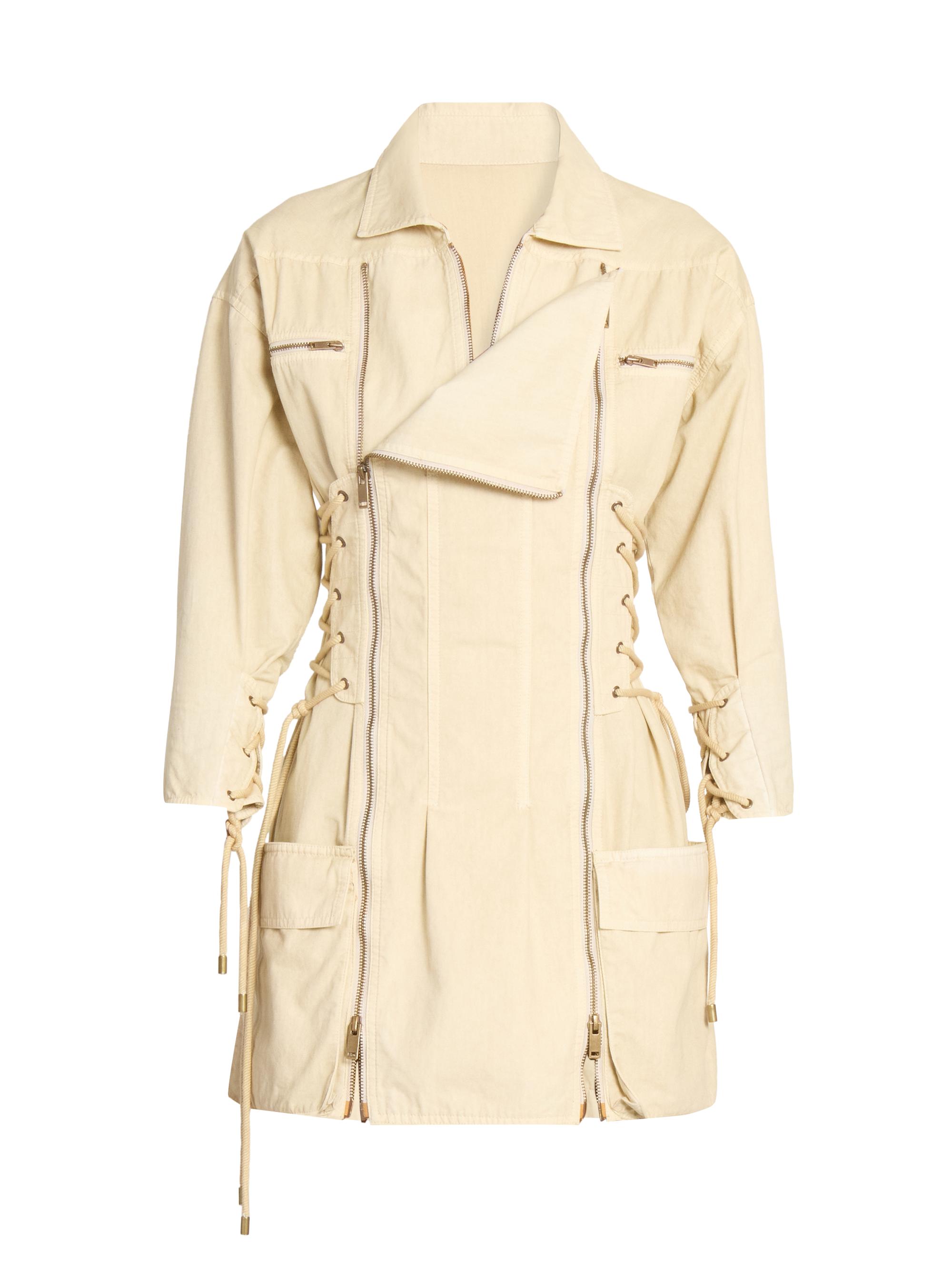 Isabel Marant Women's Izarra Lace-Up Moto Minidress - Ecru