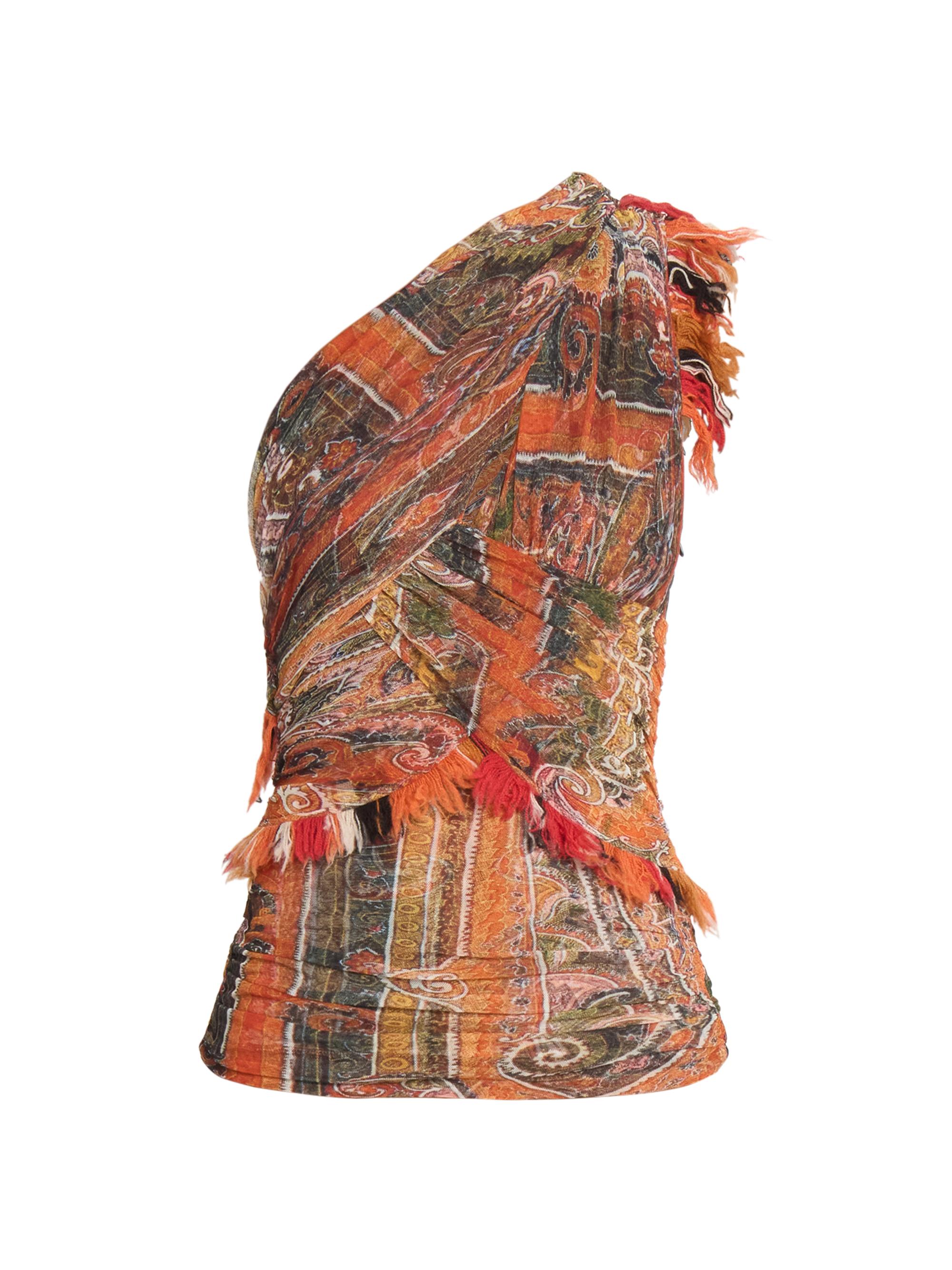 Isabel Marant Women's Devona Fringe One-Shoulder Top - Orange