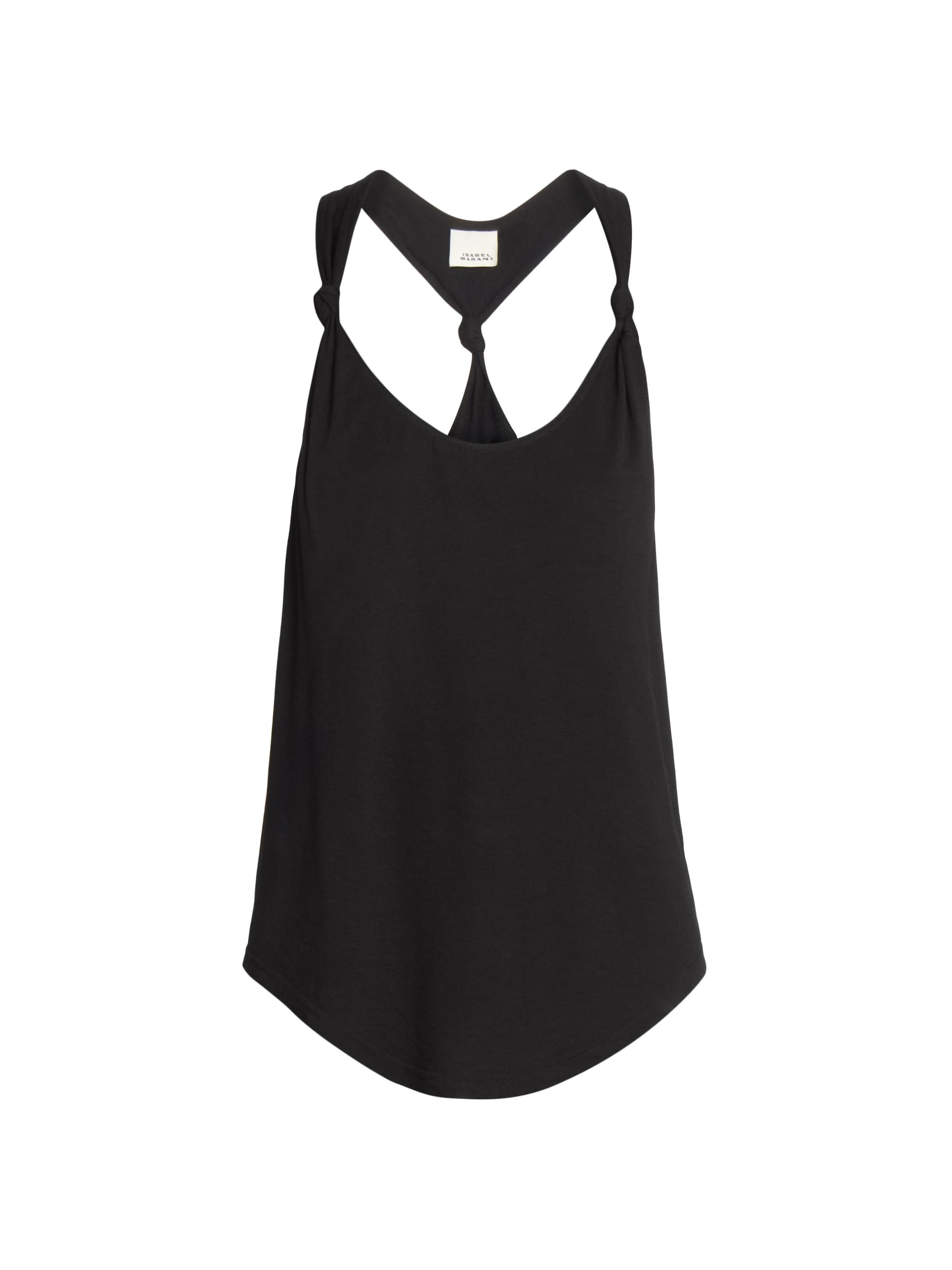 Isabel Marant Women's Elody Knotted Jersey Tank - Black