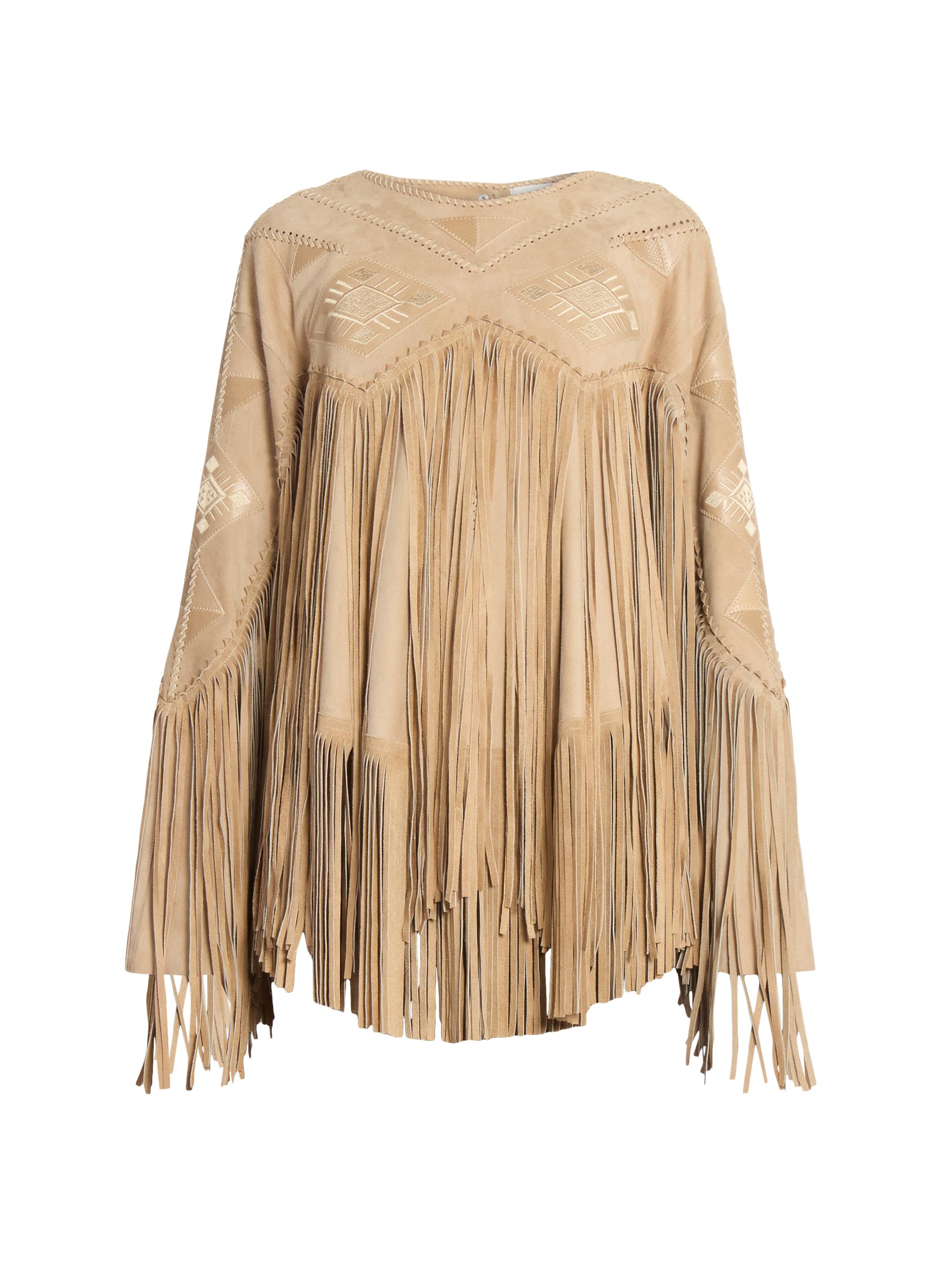 Isabel Marant Women's Dolci Fringe Suede Jacket - Beige