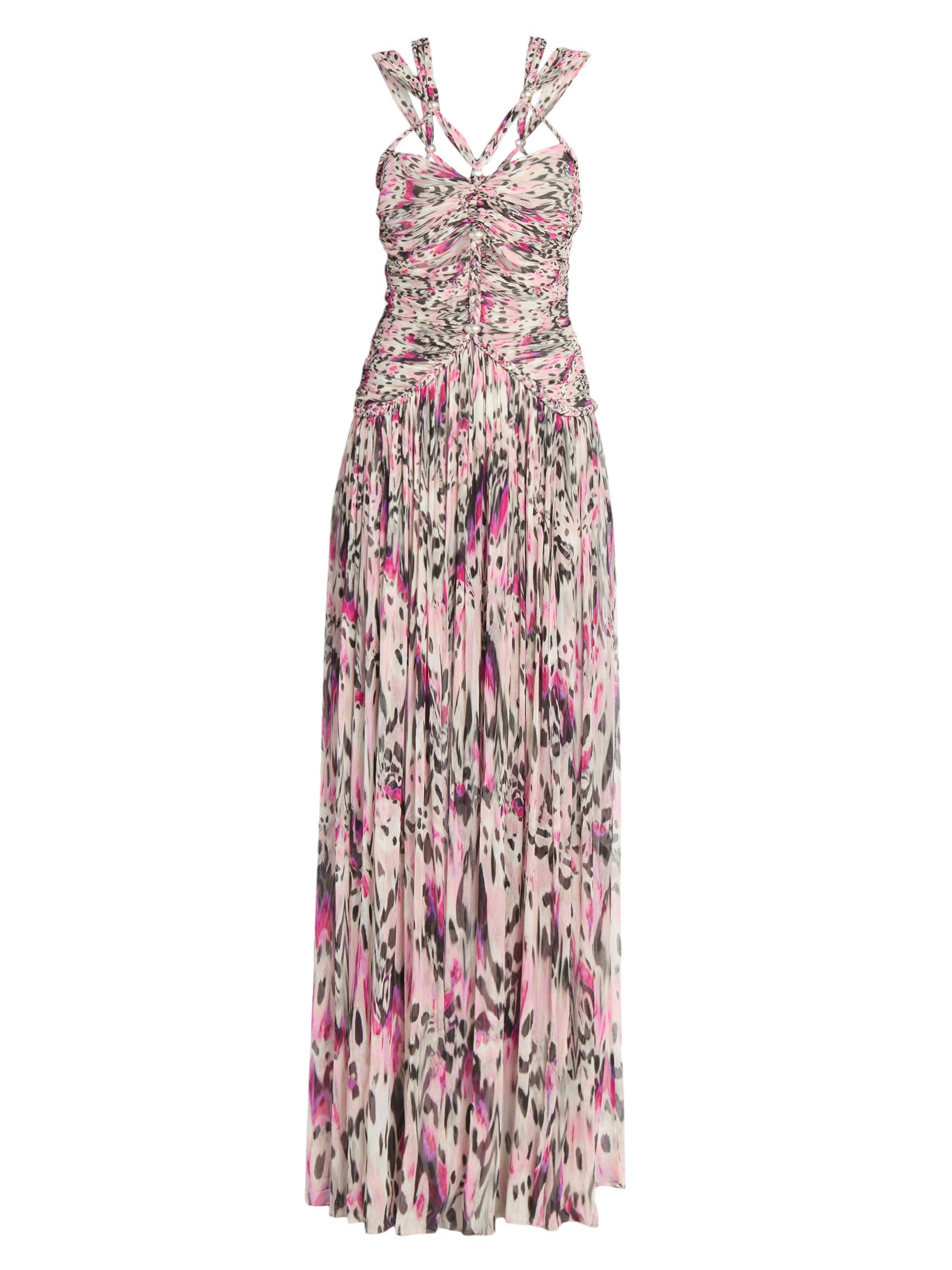 Isabel Marant Women's Rafael Ruched & Braided Printed Silk Dress - Pink