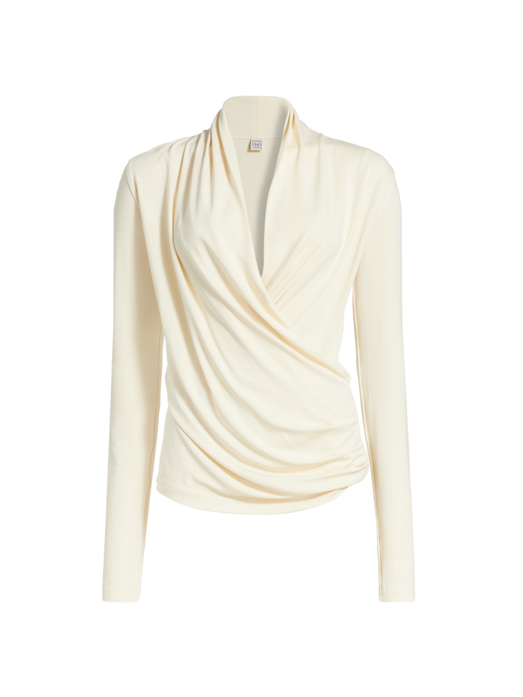 Toteme Stretch-Jersey Wrap Top | Saks Fifth Avenue