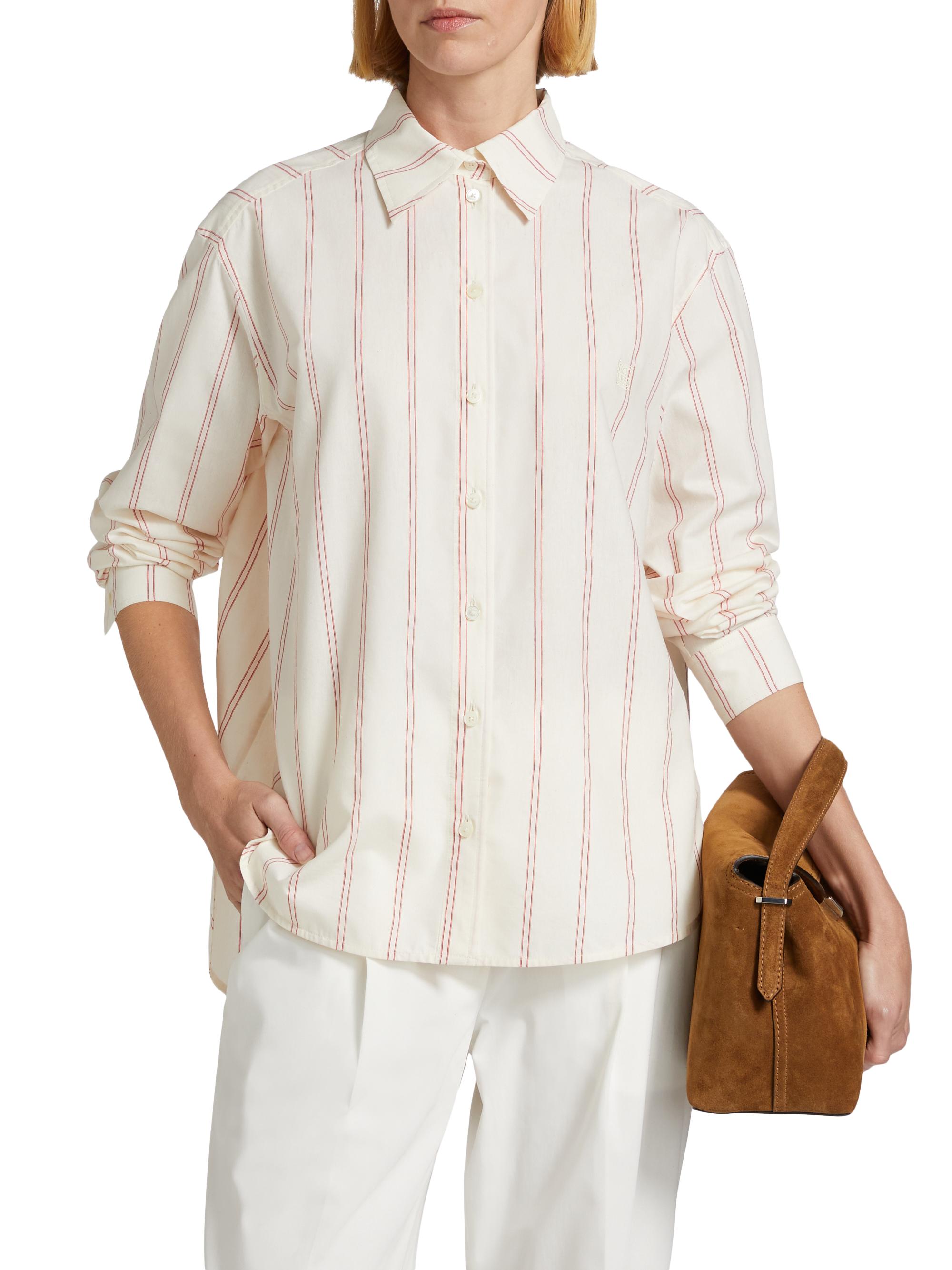 Toteme Striped Cotton-Blend Button-Front Shirt | Saks Fifth Avenue