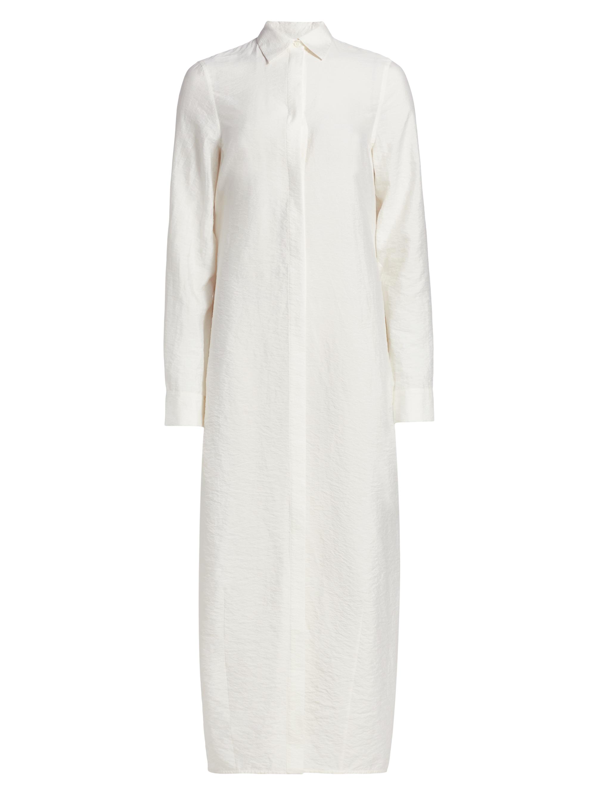 Toteme Women's Silk-Blend Parachute-Style Maxi Shirtdress - White