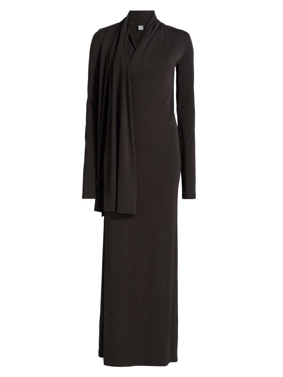 ワンピース Toteme Long sleeve dress Long-sleeve jersey dress grey melange – TOTEME
