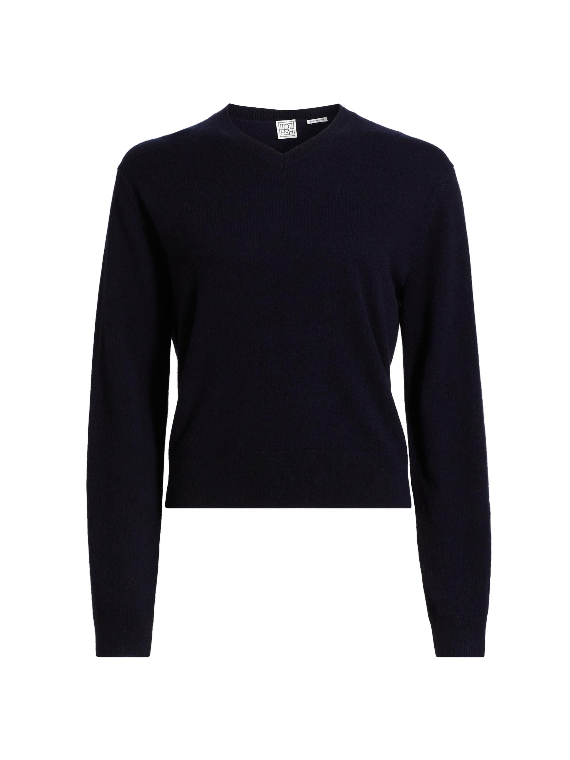 Toteme Women's Classic V-Neck Cashmere Sweater - Navy