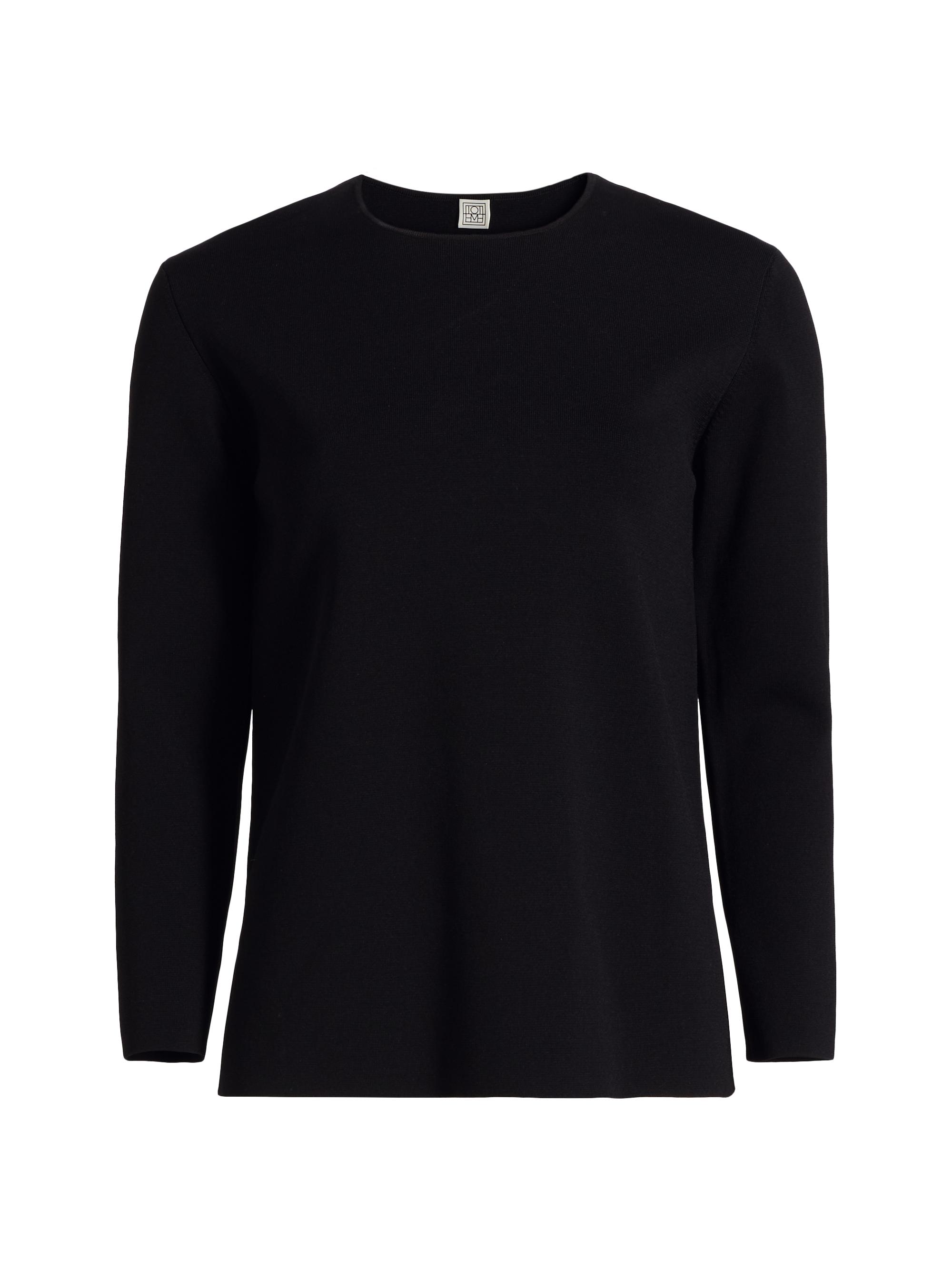 Toteme Women's Jersey-Knit Crewneck Sweater - Black