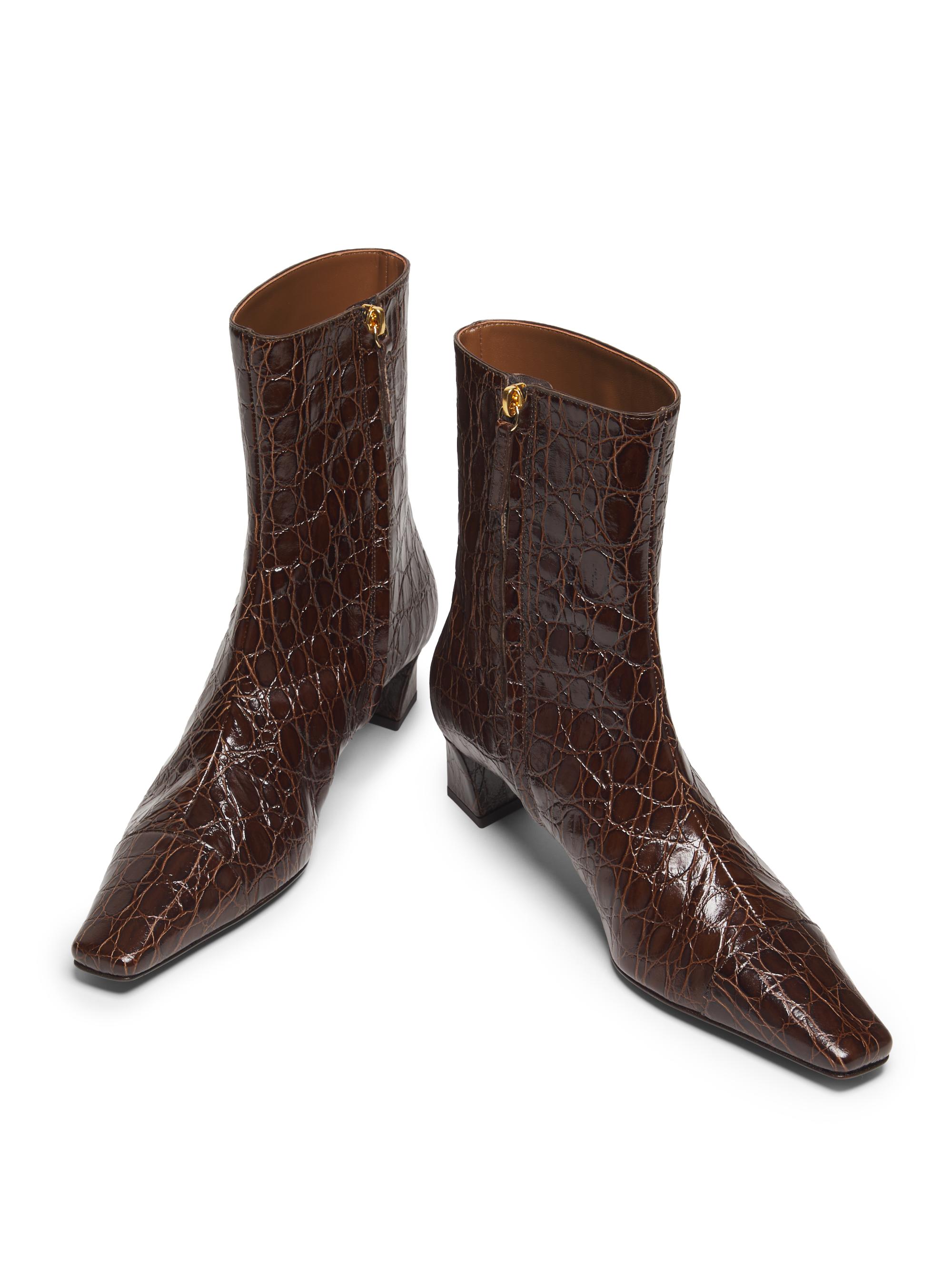 Brenda Embossed Leather 45MM Booties