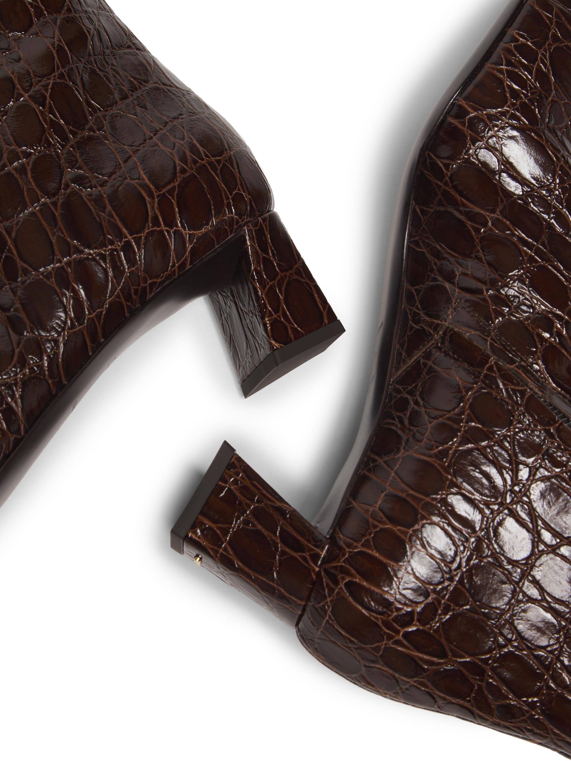 Brenda Embossed Leather 45MM Booties