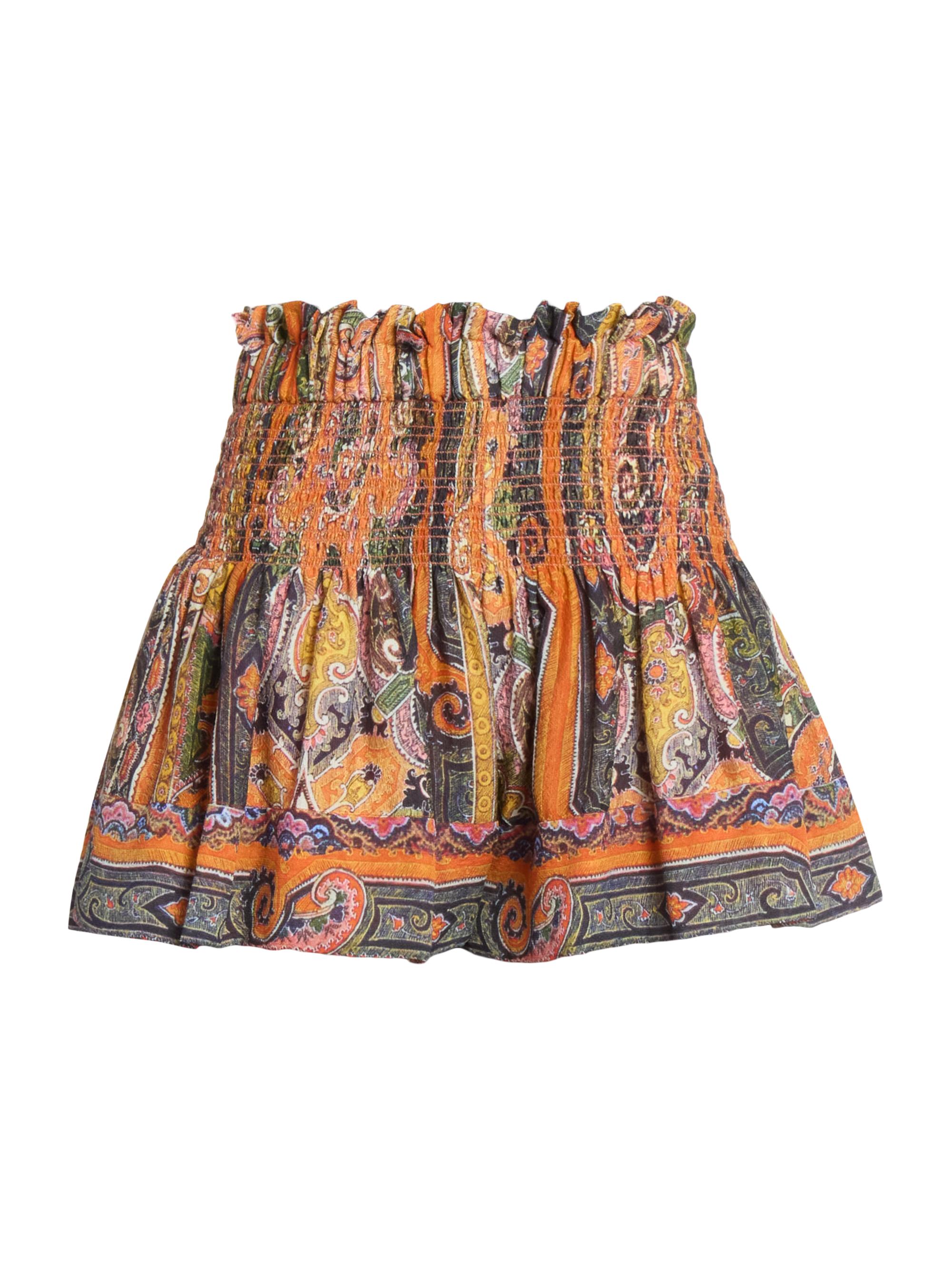 Isabel Marant Women's Maelly Printed Smocked Shorts - Orange