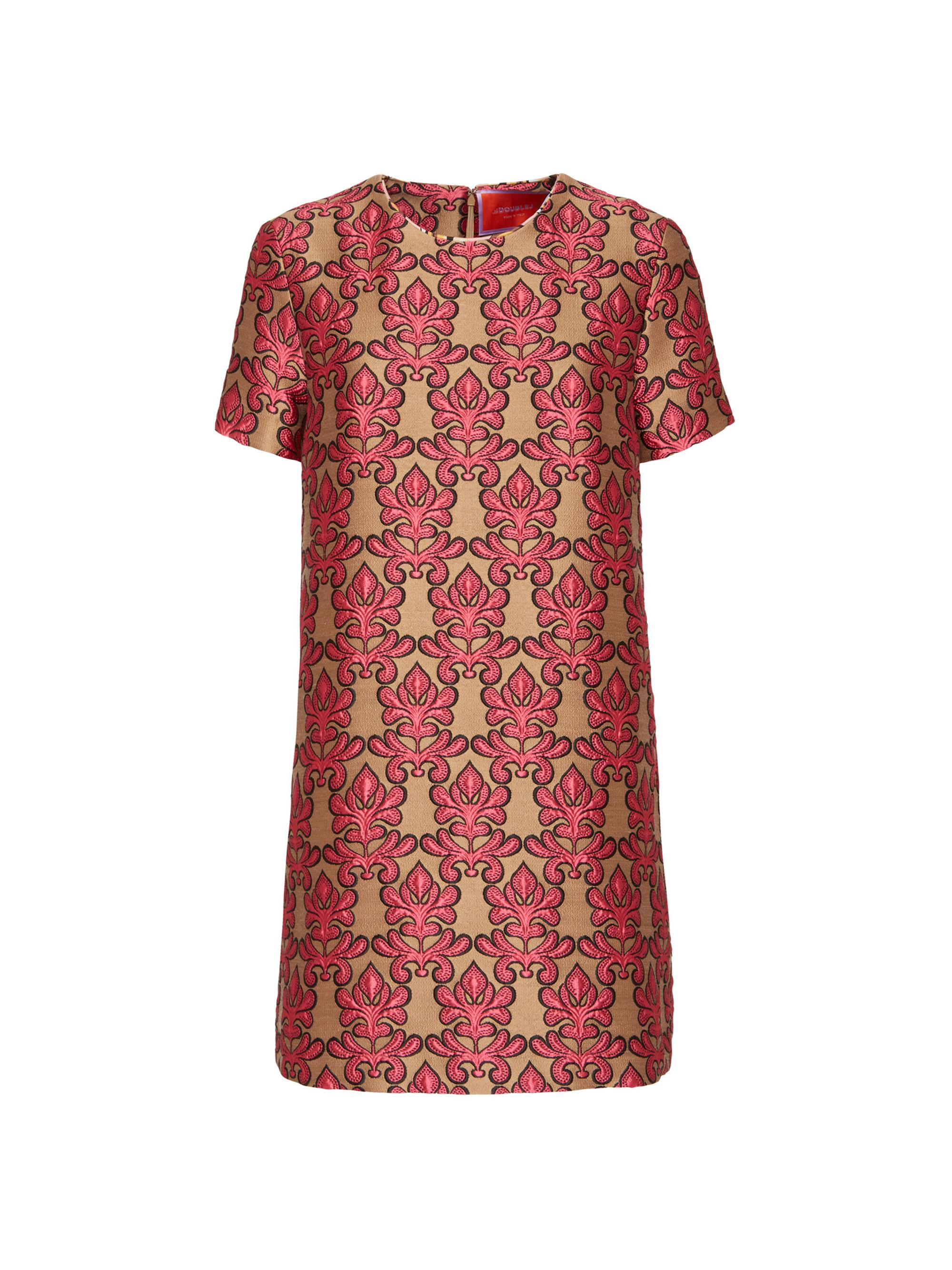 La DoubleJ Women's Mini Swing Dress - Herald Jacquard Fuchsia