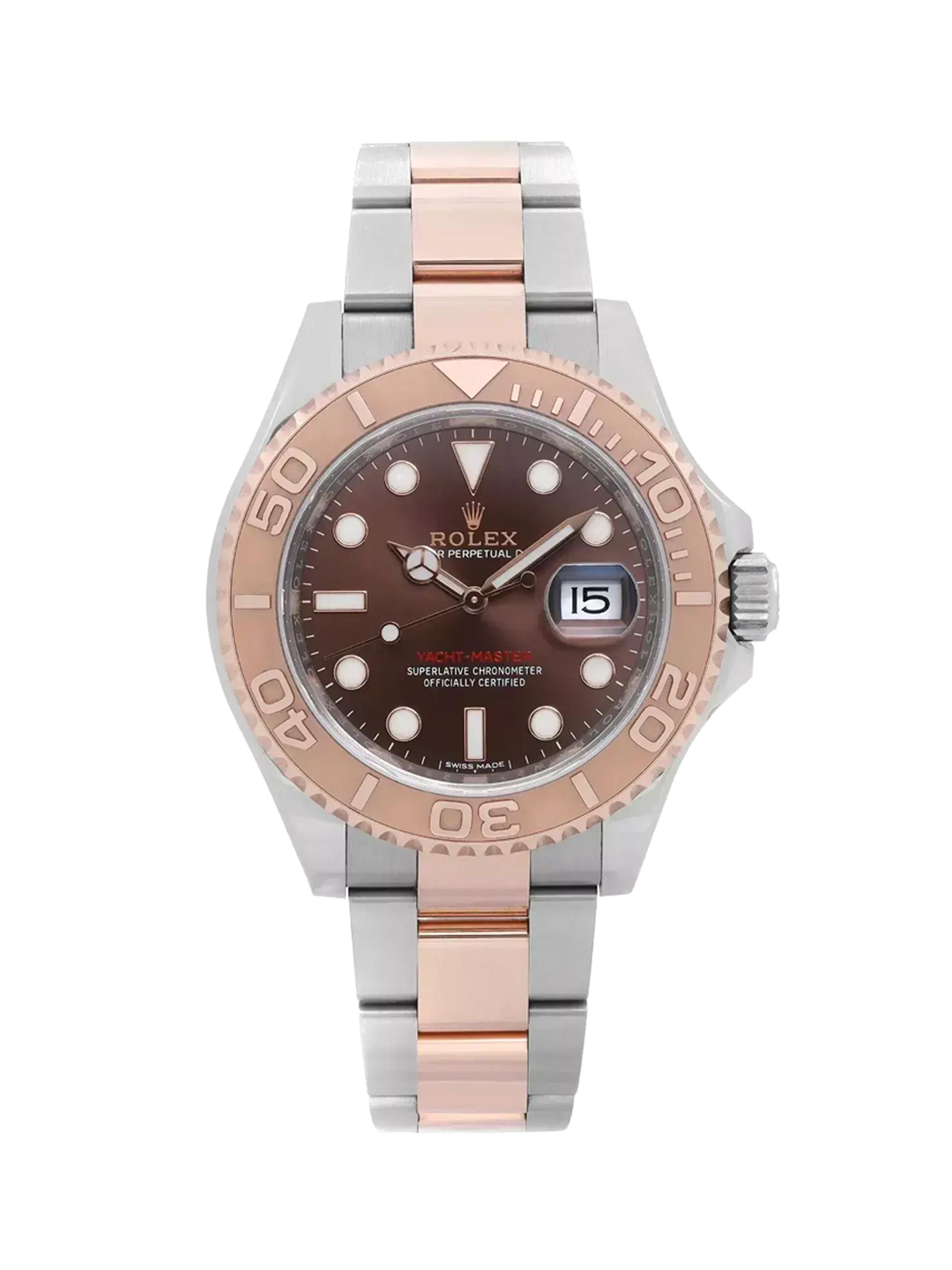 Rolex Men's Pre-Owned  Yacht Master 40MM 18K Everose Gold Steel Chocolate Dial Automatic Watch - Chocolate