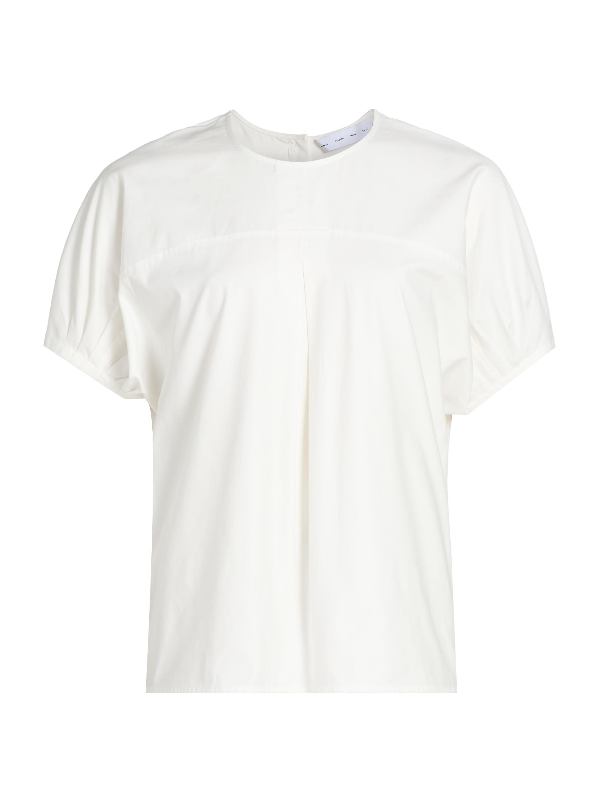 Proenza Schouler White Label Women's Haleigh Pleated Cotton Top - White