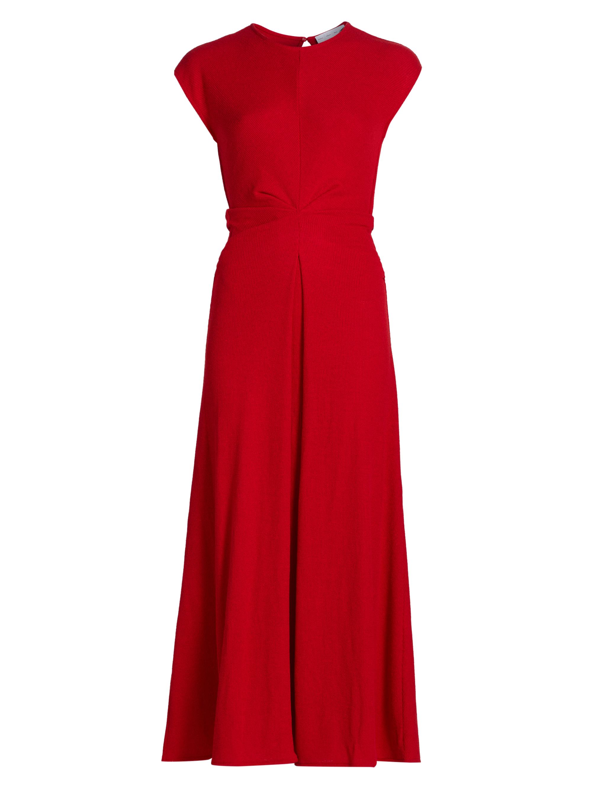 Proenza Schouler White Label Women's Miranda Ribbed Midi-Dress - Dark Poppy