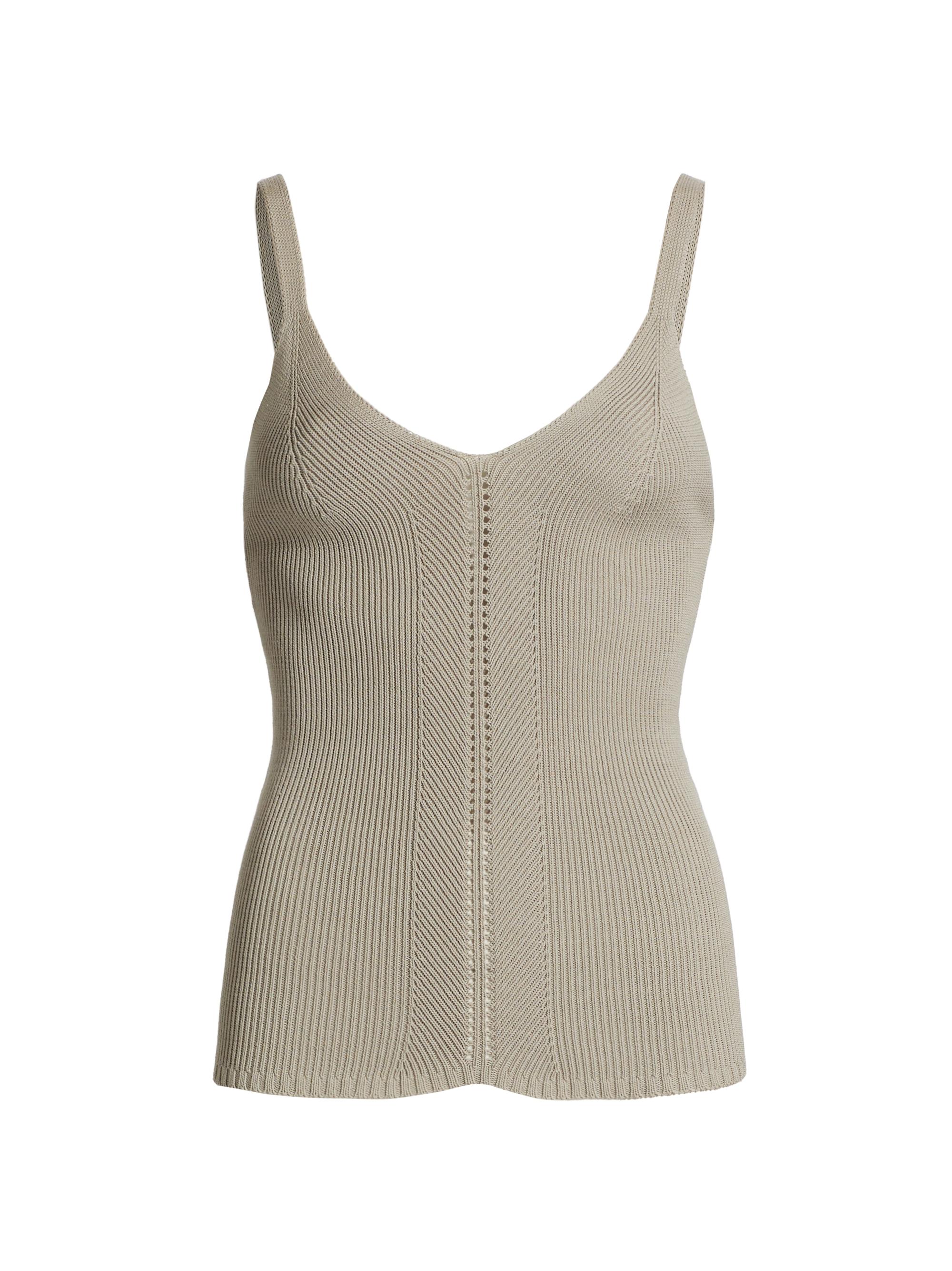 Proenza Schouler White Label Women's Gene Silk & Cotton Tank - Granite