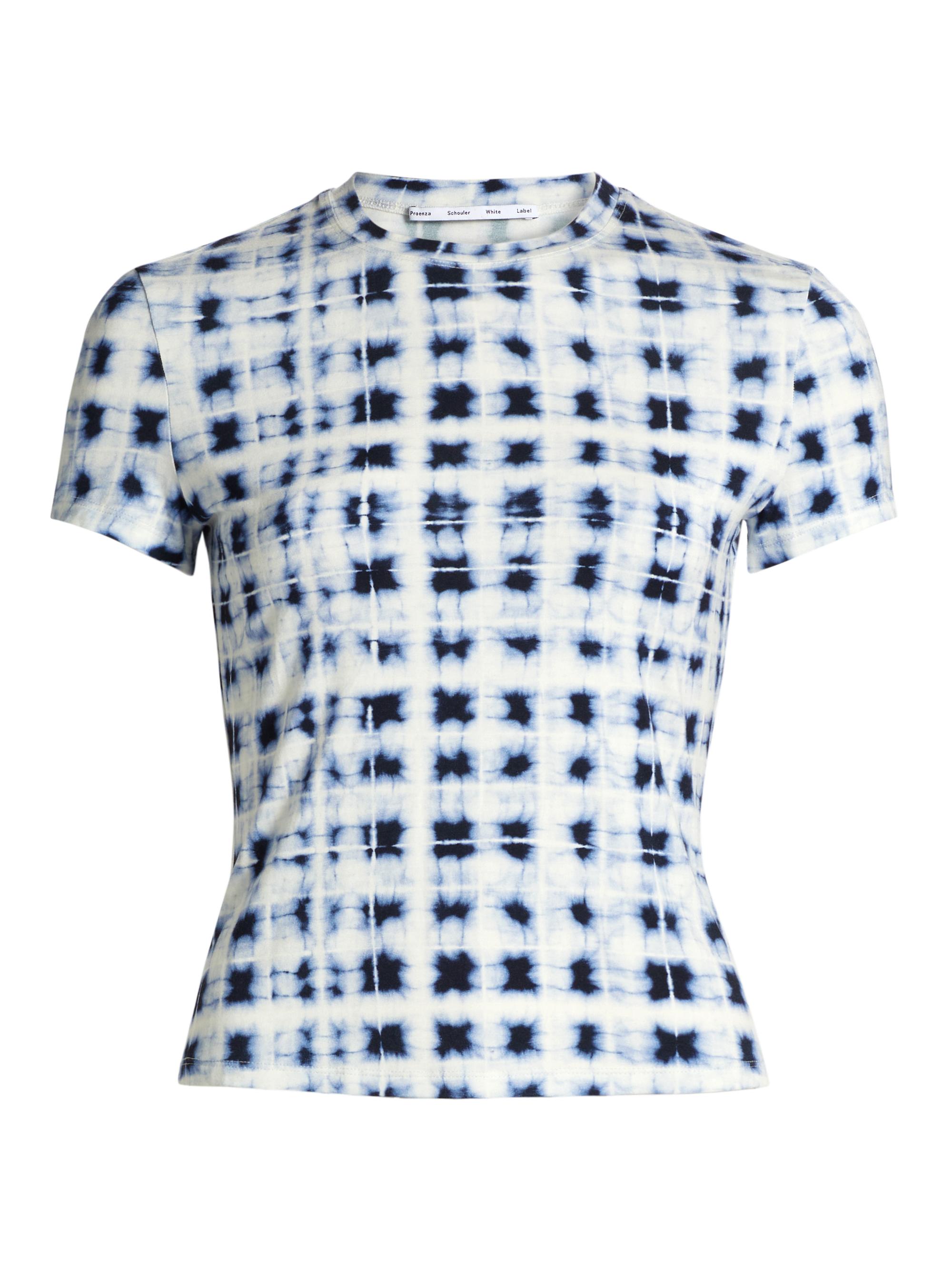 Proenza Schouler White Label Women's Parson Printed Jersey T-Shirt - Indigo Multi