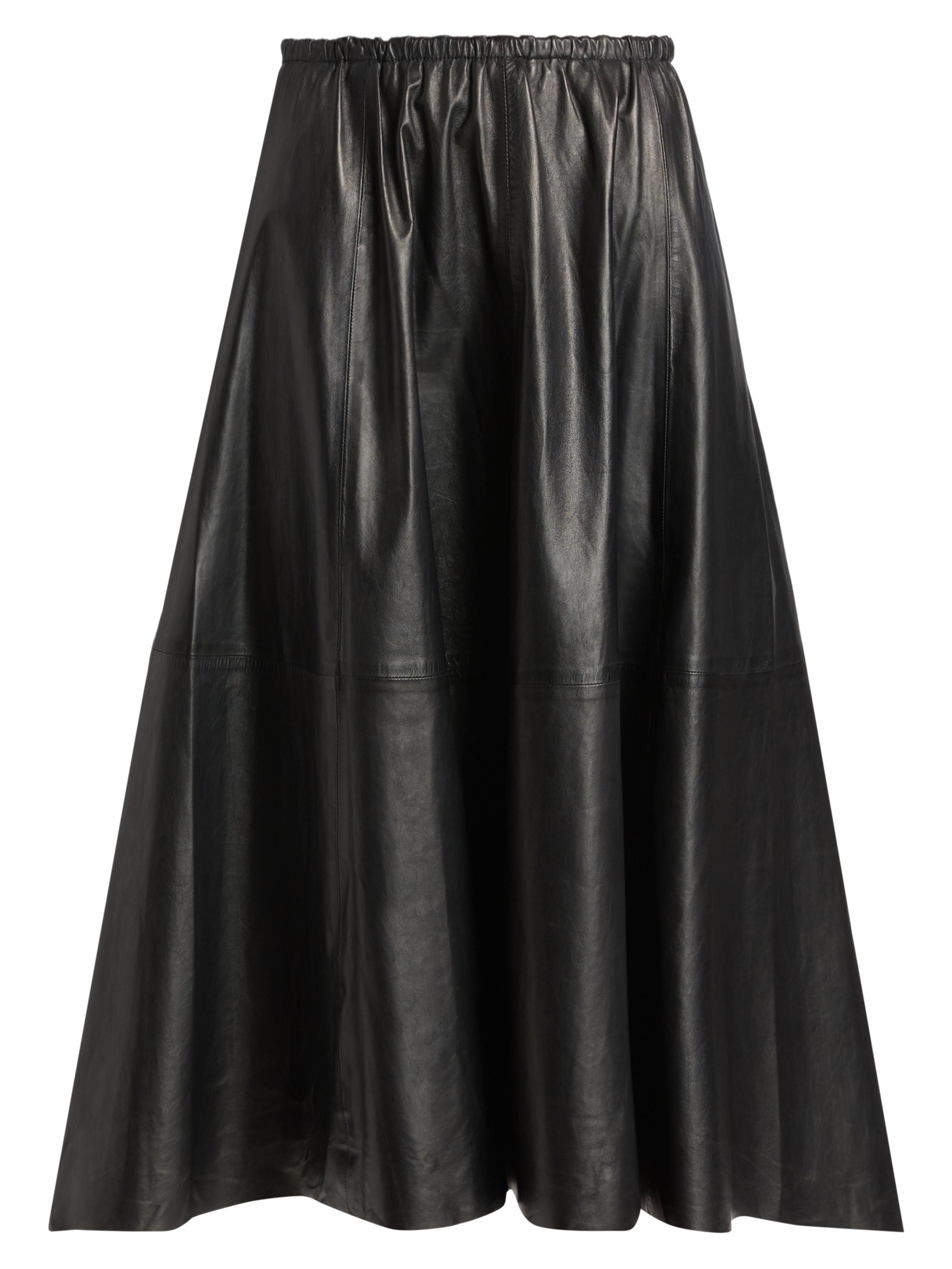 Proenza Schouler White Label Women's Cece Leather A-Line Midi-Skirt - Black