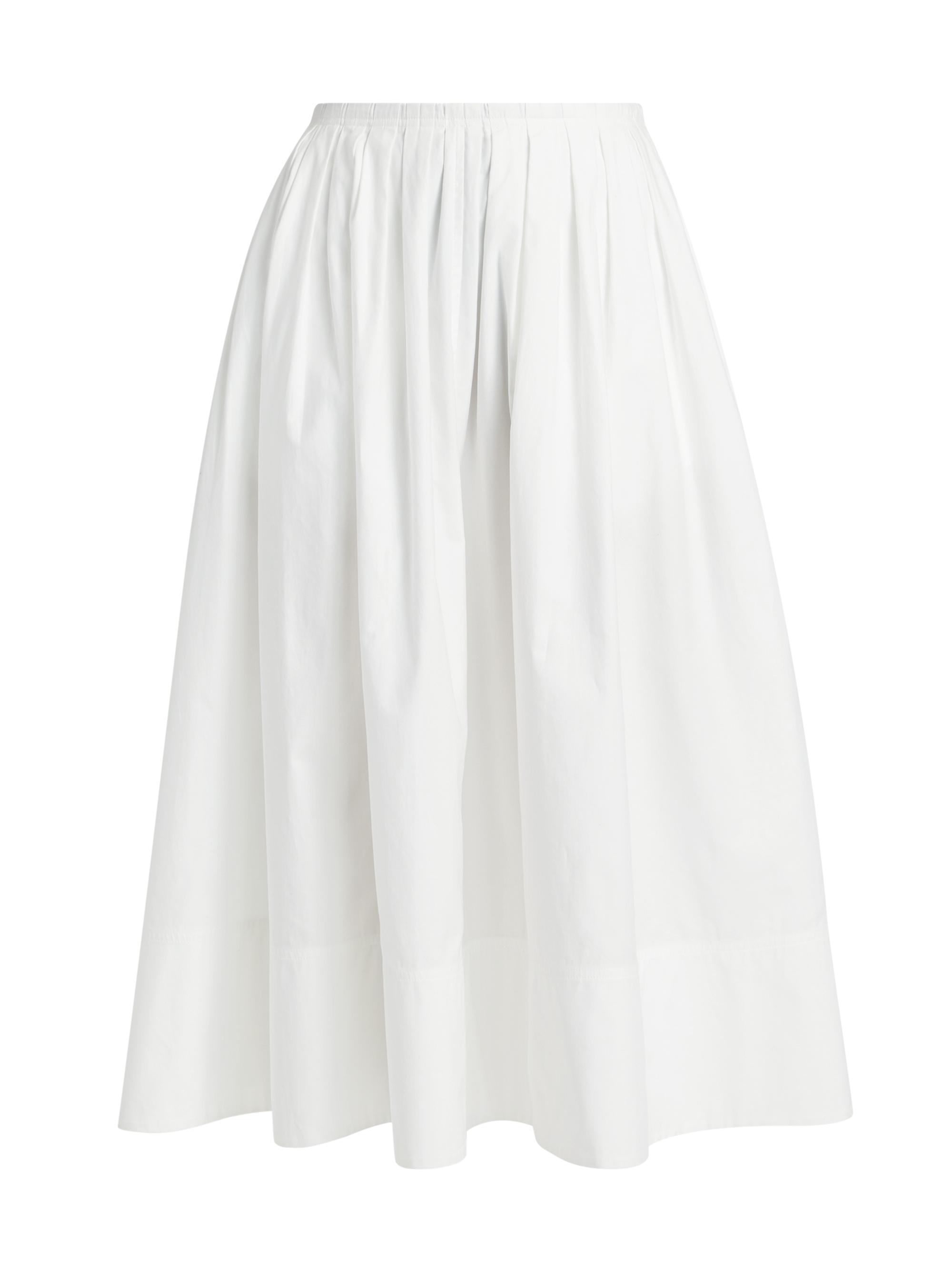 Proenza Schouler White Label Women's Austin Pleated Cotton A-Line Midi-Skirt - White