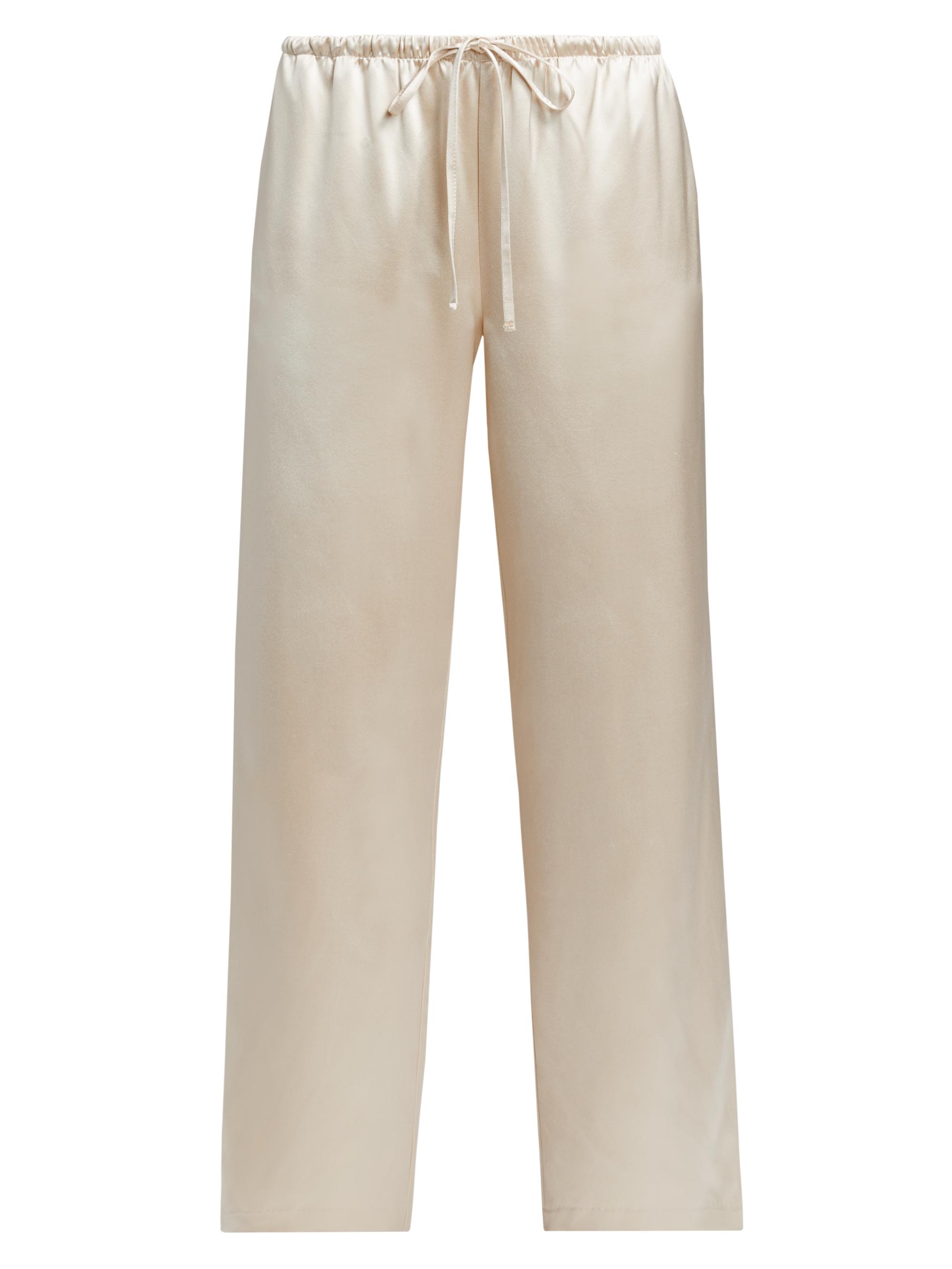 SPRWMN Women's Kauai Silk Wide-Leg Pants - Champagne