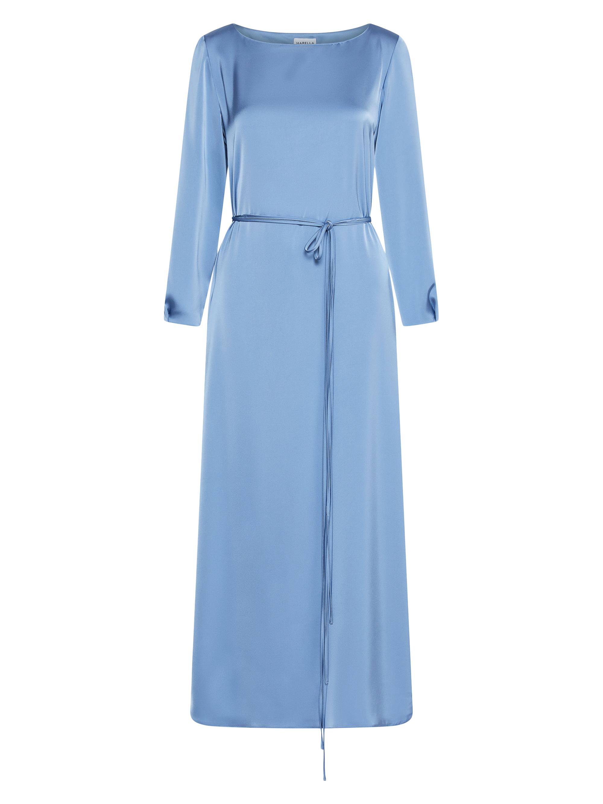 Marella Women's One Segesta Satin Boatneck Dress - Dust Blue