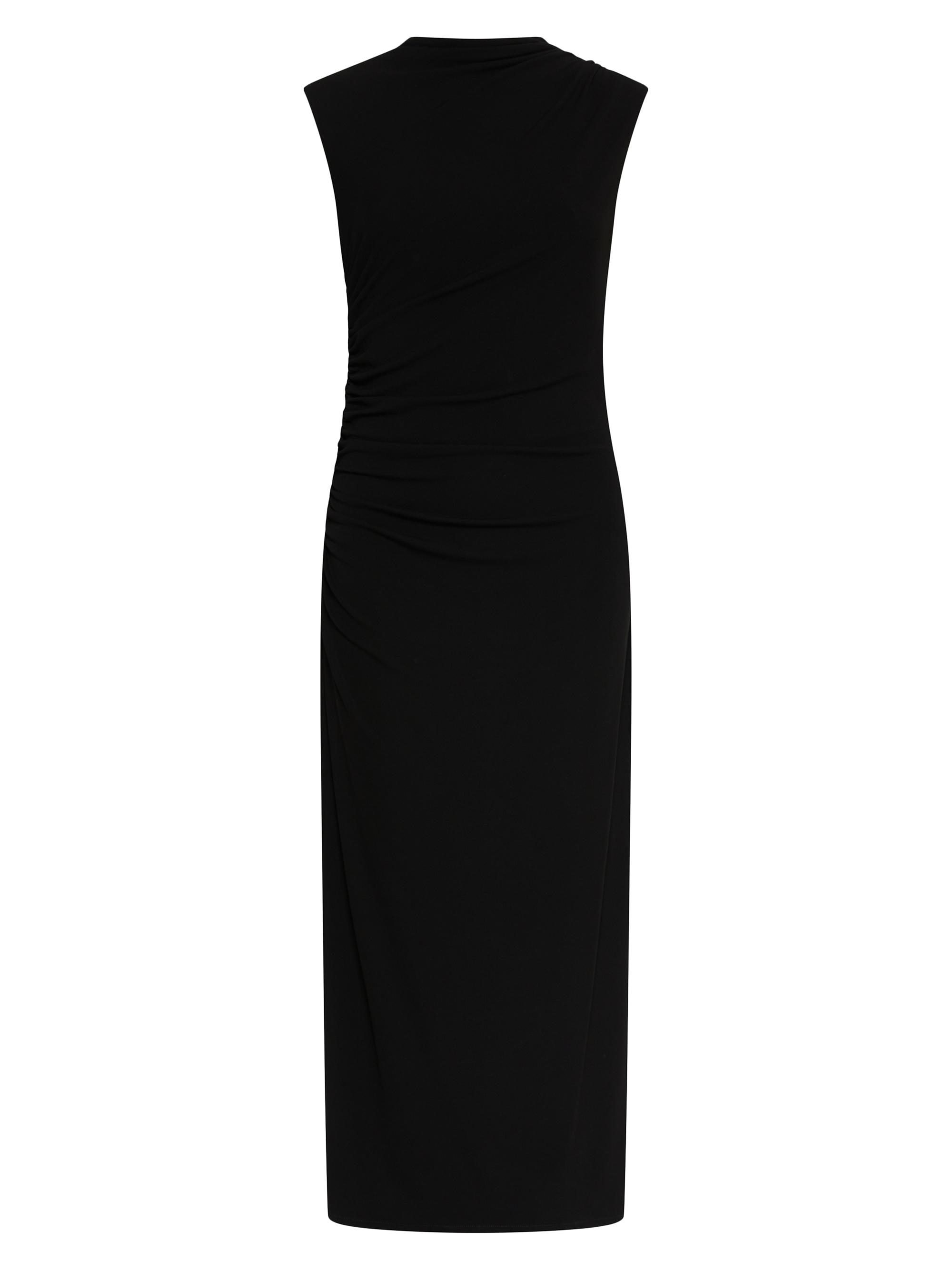 Marella Women's One Nef Stretch Jersey Mock-Turtleneck Midi Dress - Black