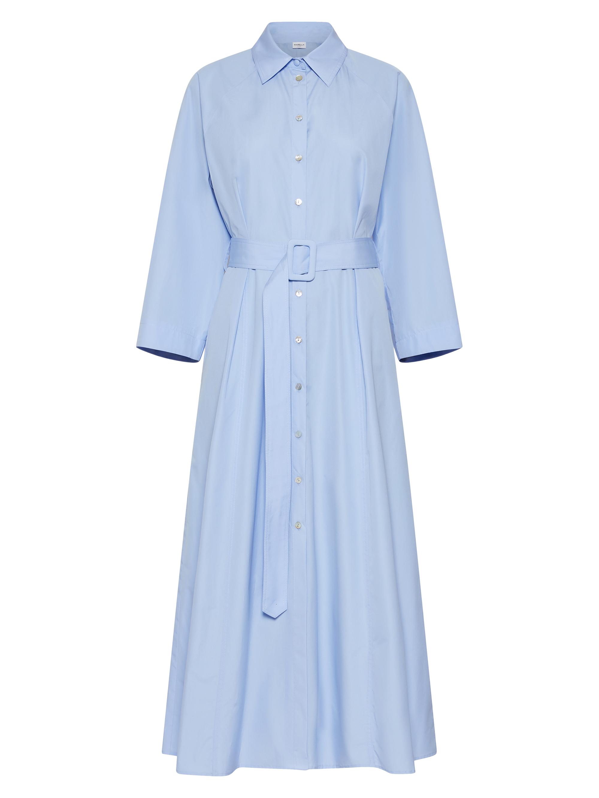 Marella Women's  Sport Madda Cotton Belted Maxi Shirtdress - Light Blue