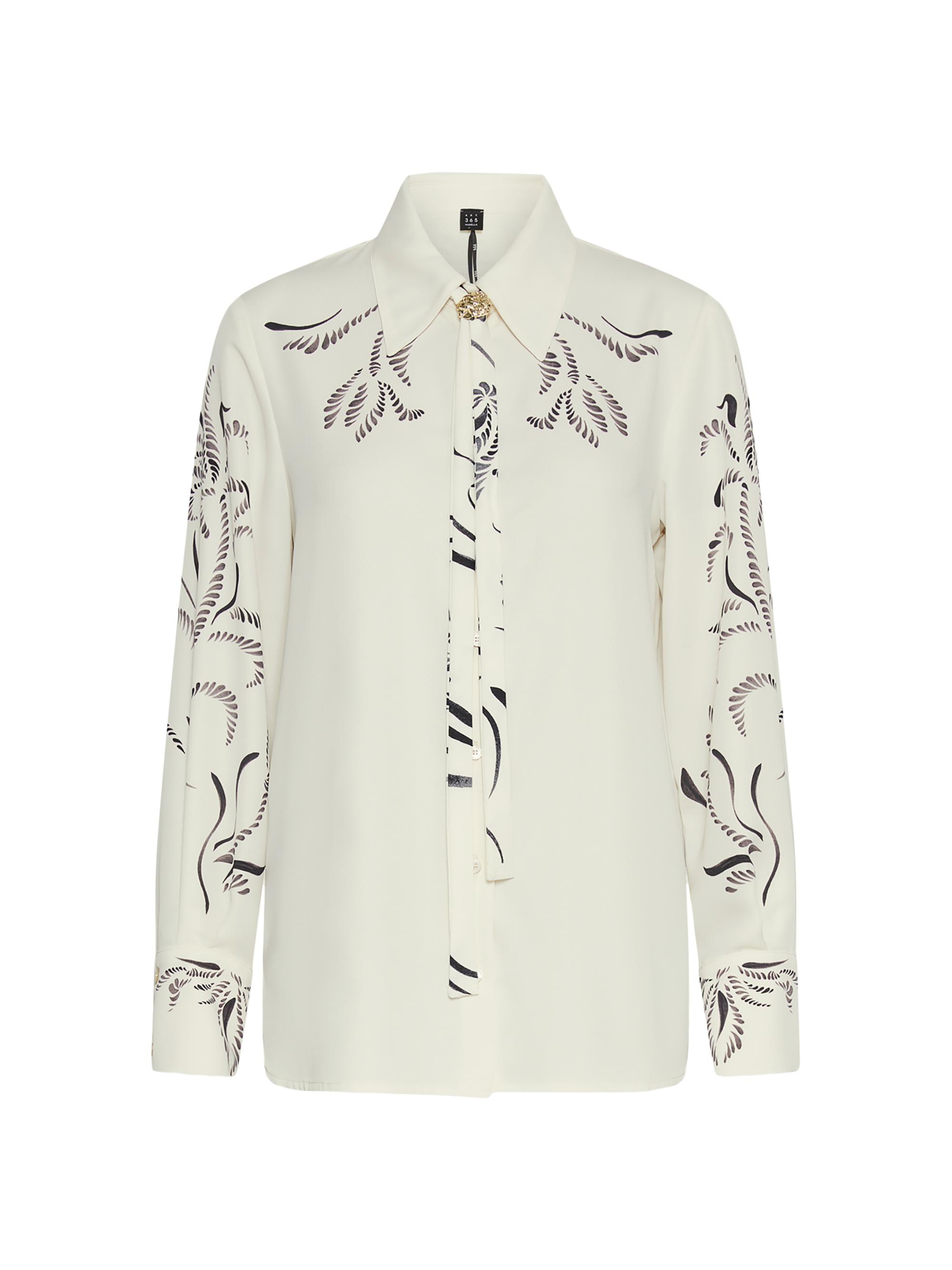 Marella Women's  ART. 365 Yacht Satin Tieneck Shirt - Wool White