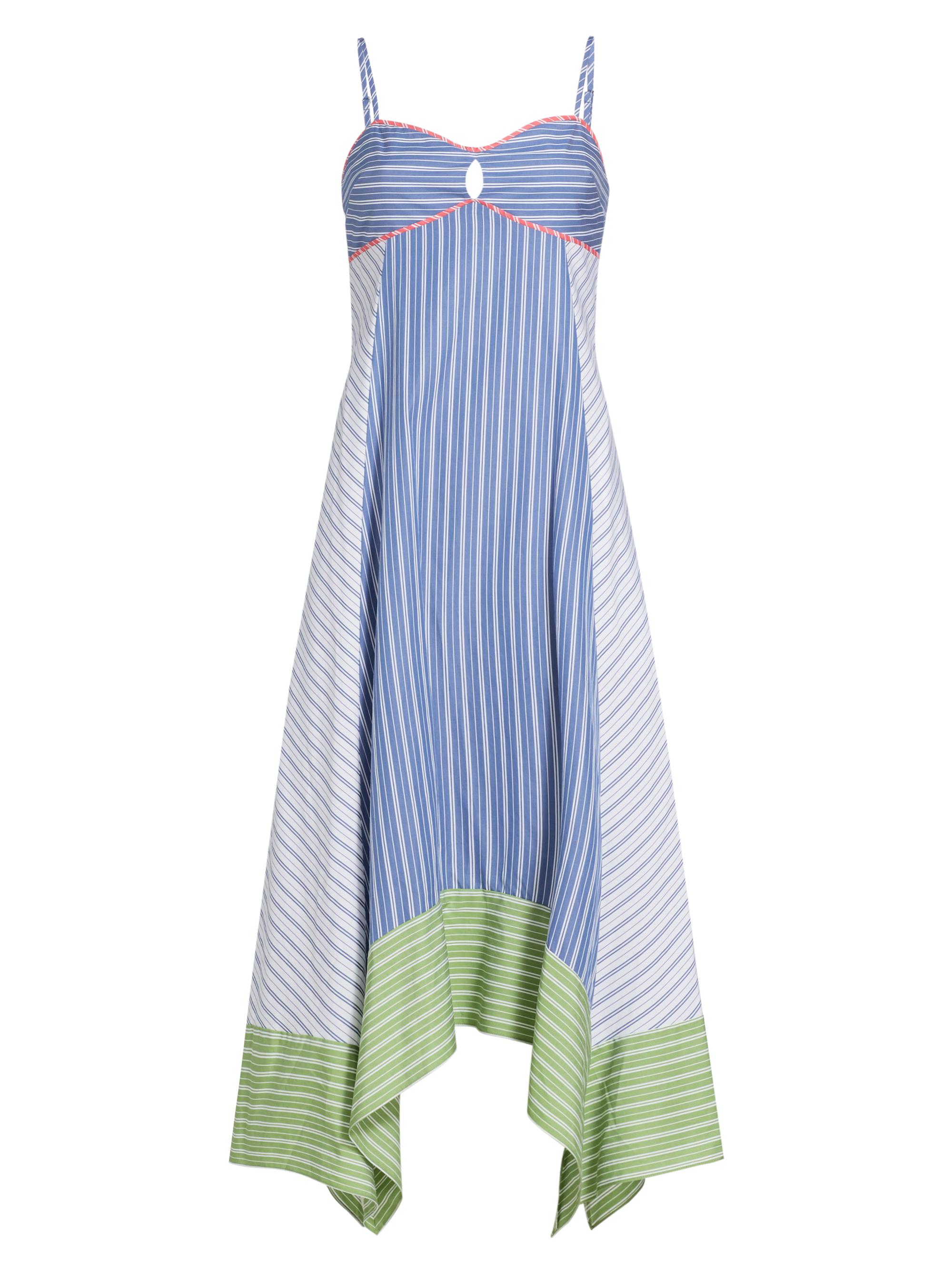 Tanya Taylor Women's Samantha Striped Cotton Handkerchief Midi-Dress - White Multi Mix