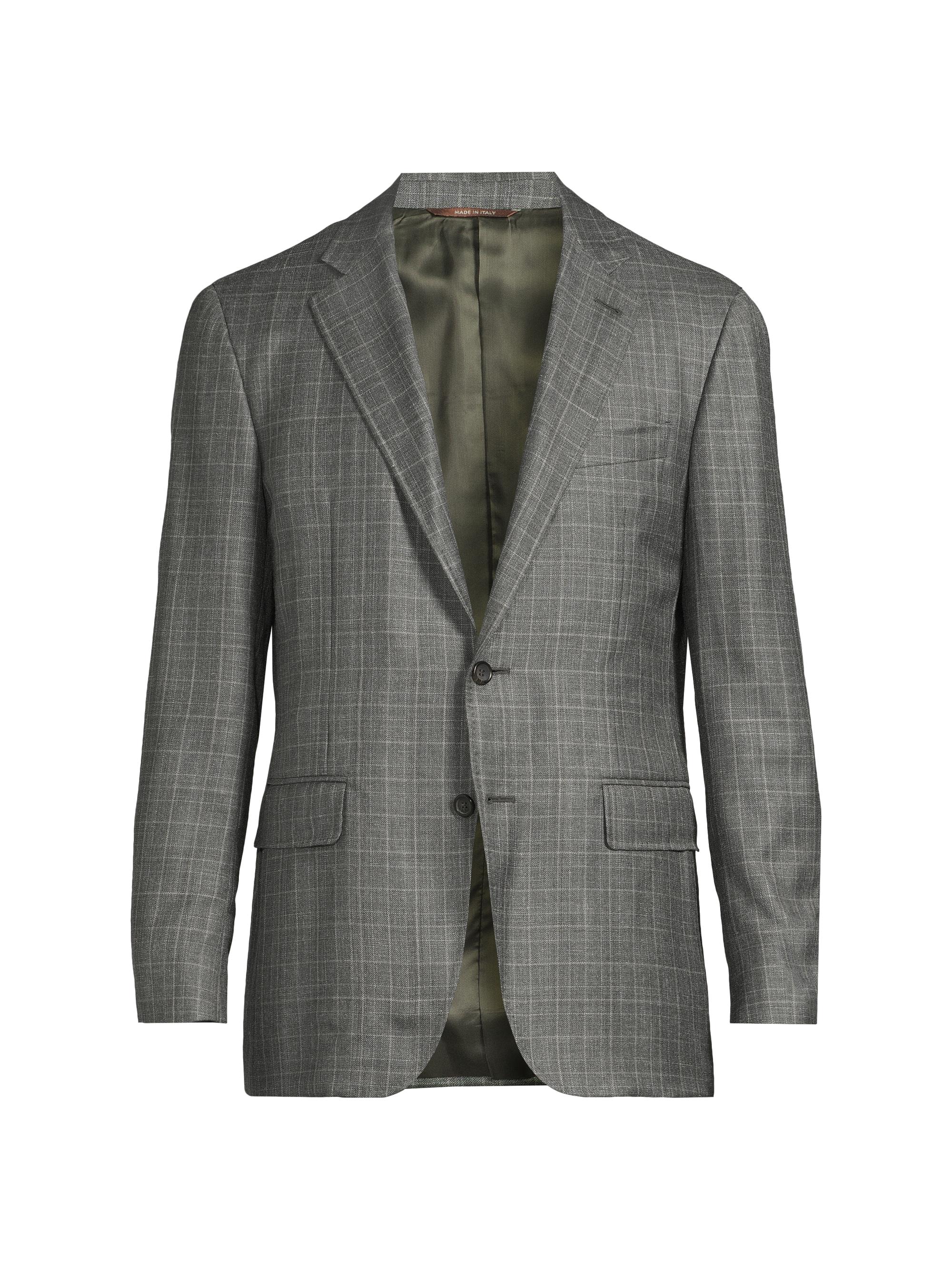 Plaid Wool-Silk-Linen Sport Coat