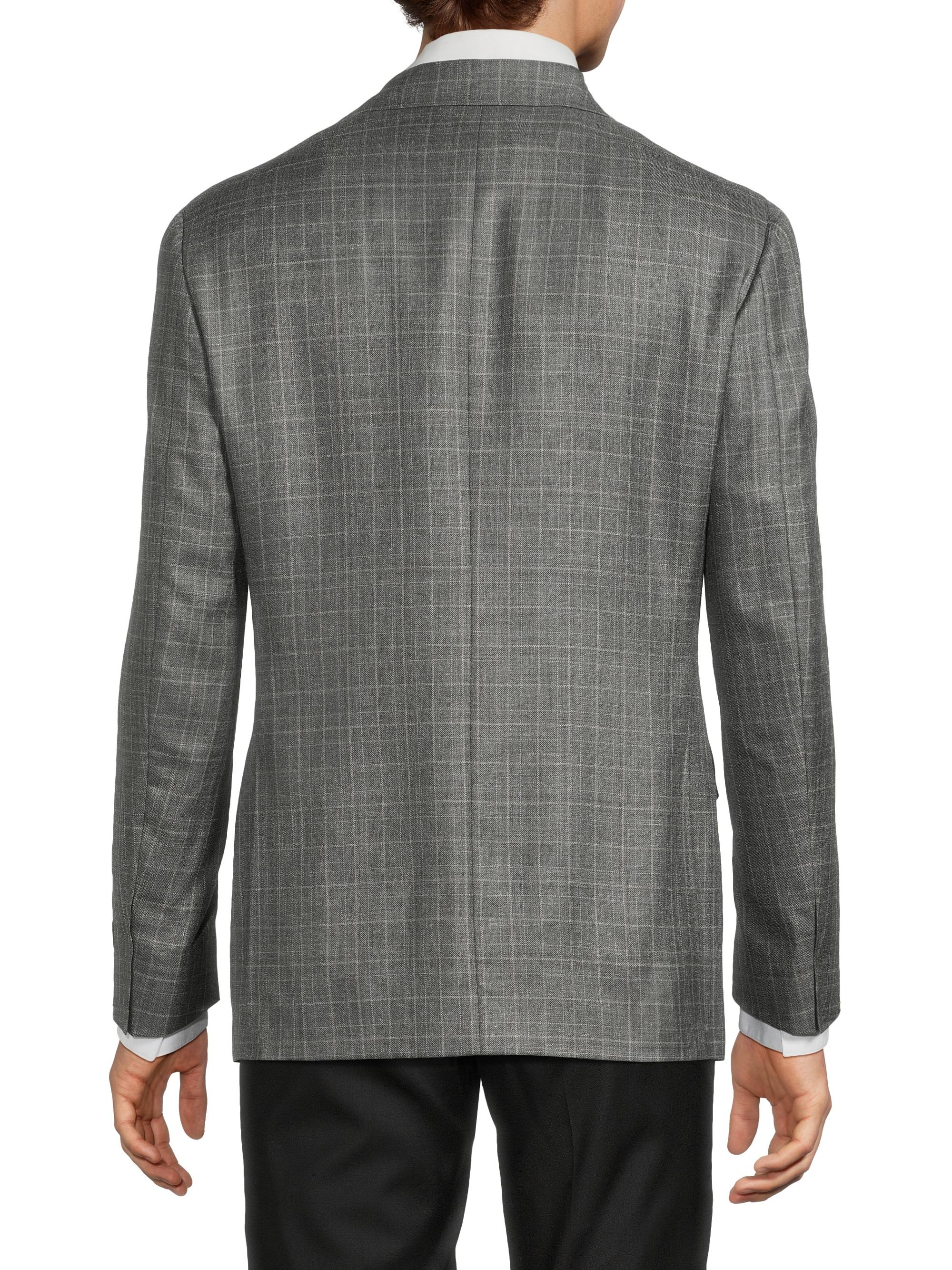 Plaid Wool-Silk-Linen Sport Coat