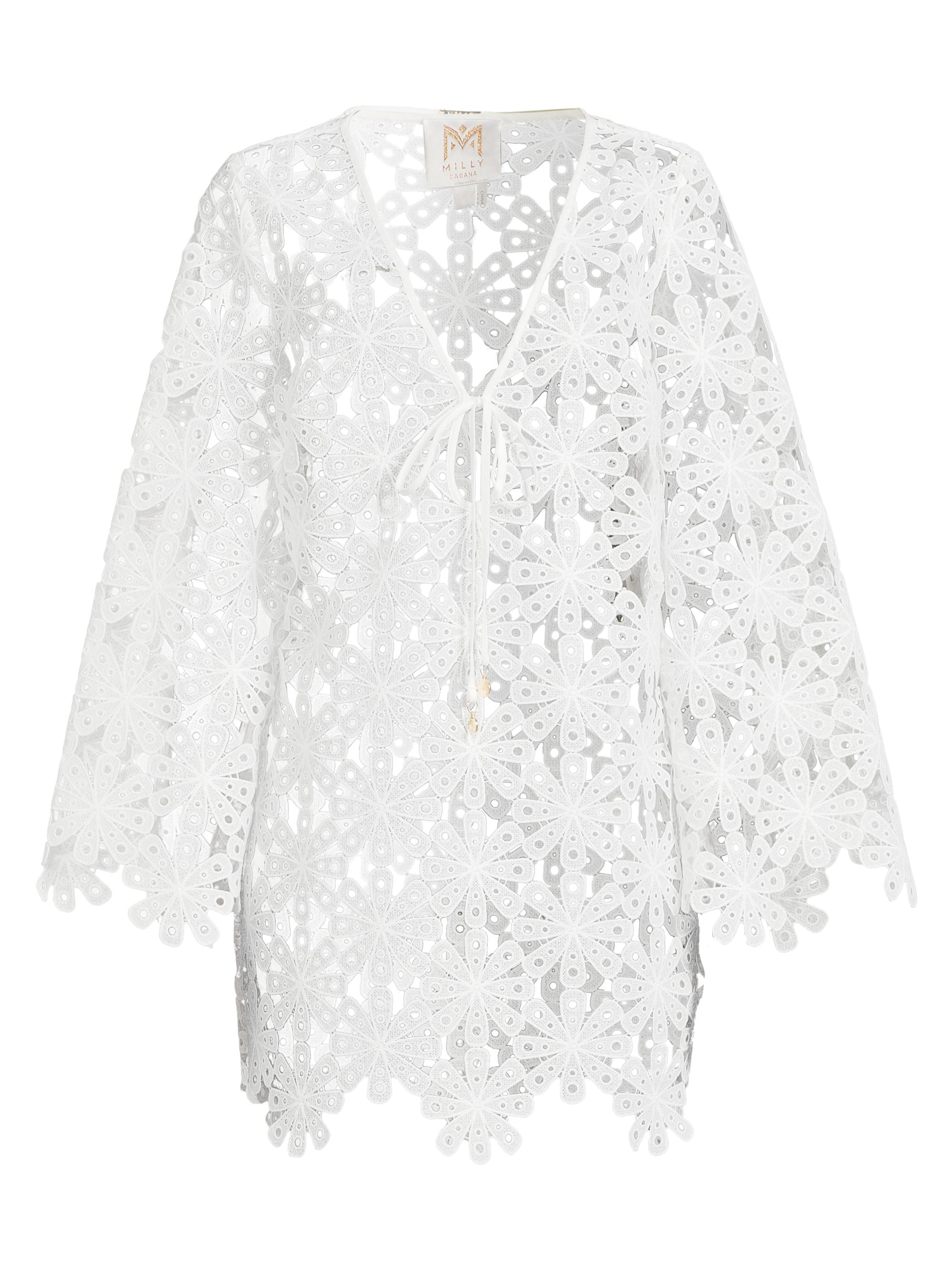 Milly Women's Viara Lace Cover-Up Minidress - White
