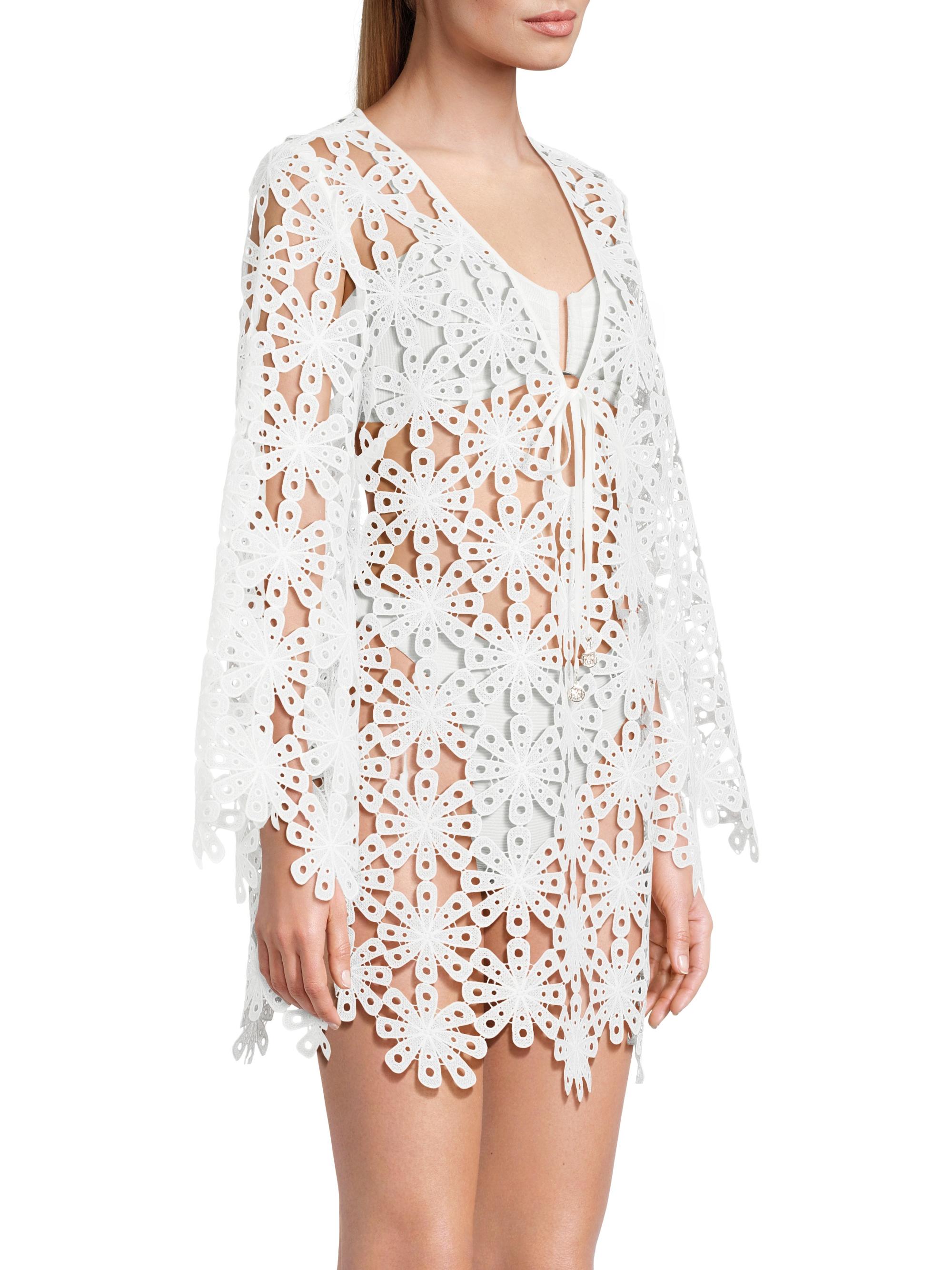 Milly Viara Lace Cover-Up Minidress | Saks Fifth Avenue