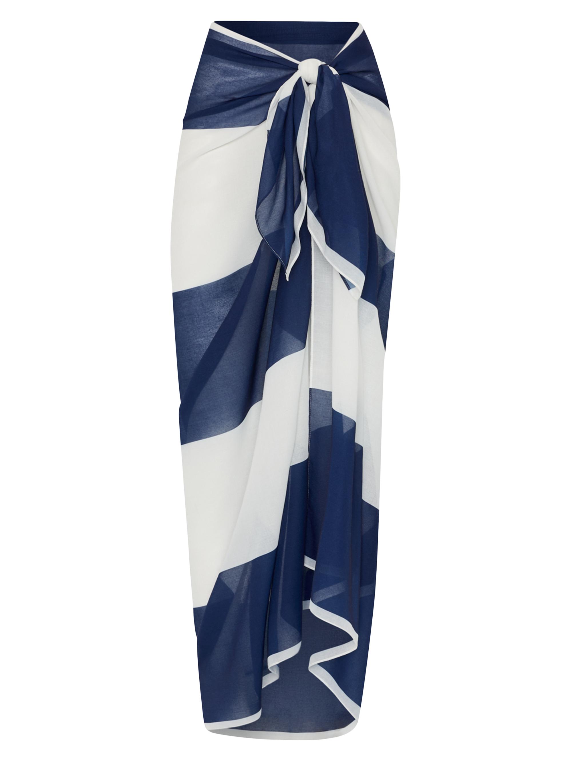 Milly Women's Striped Sarong - Navy White