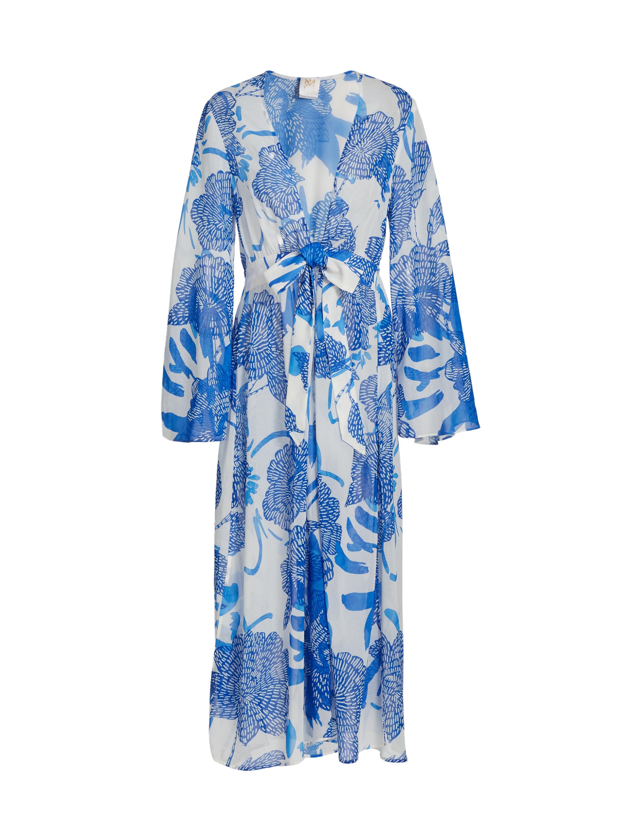Milly Women's Vince Floral Chiffon Cover-Up Midi-Dress - Blue Multi