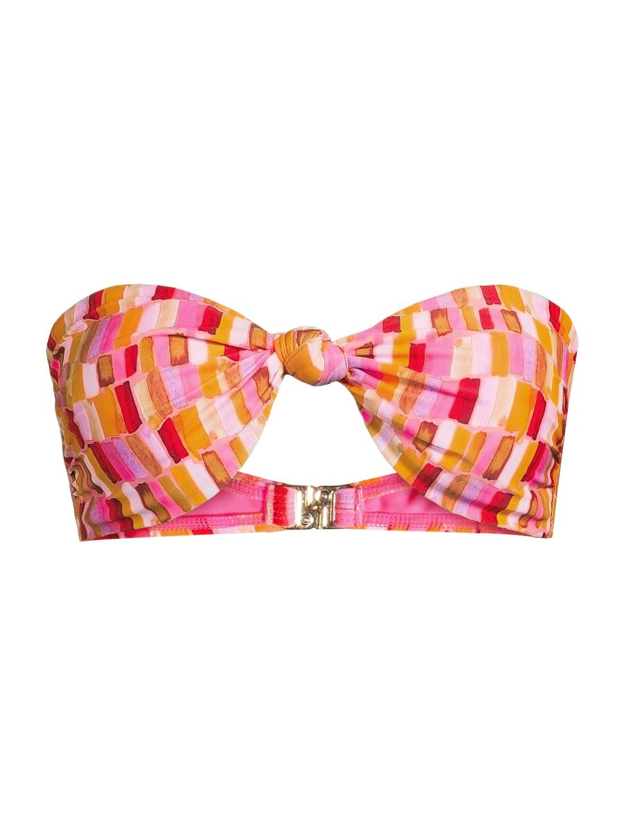 Milly Women's Sunset Tile Printed Bandeau Bikini Top In Multi