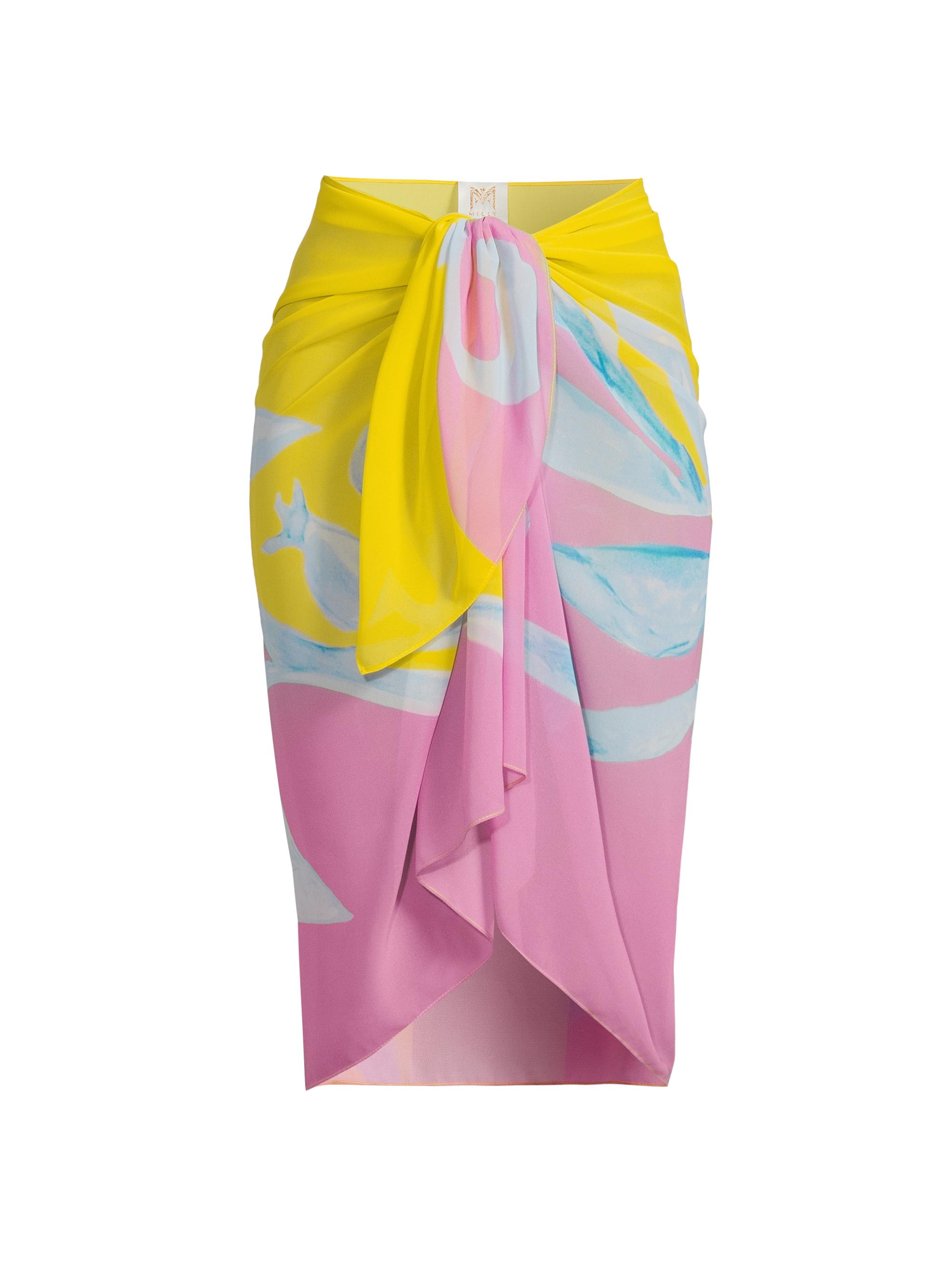 Milly Women's Floral Tie-Waist Sarong - Pink Yellow