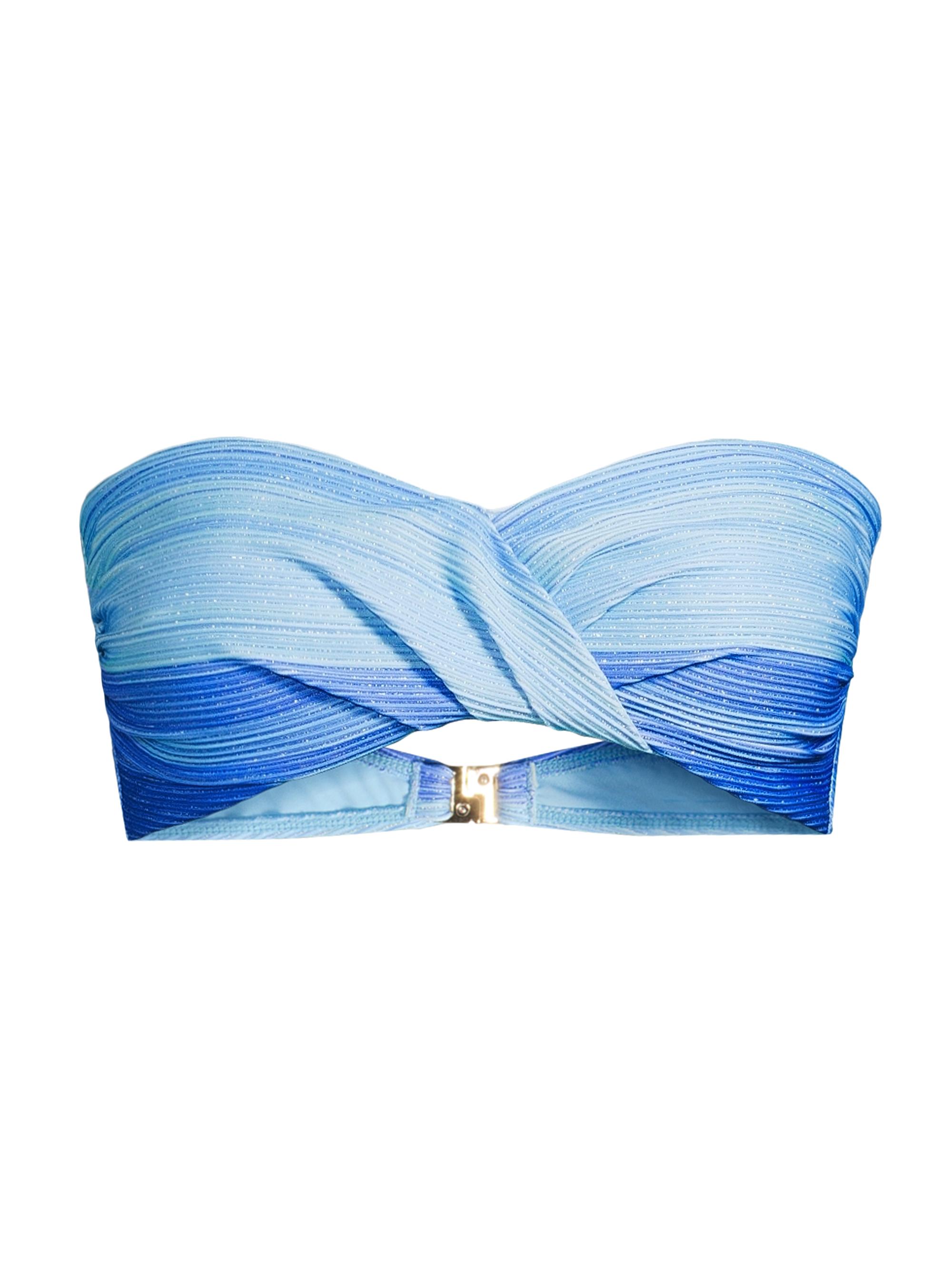 Milly Women's Sunset Stripe Twist Bandeau Bikini Top - Blue Multi