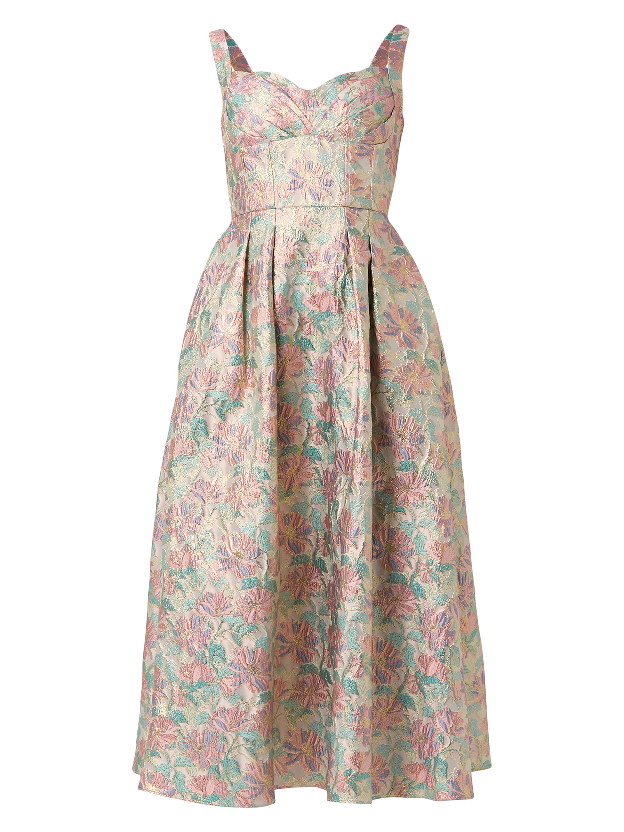 Shoshanna Women's Ophelia Brocade Midi-Dress - Metallic Multi