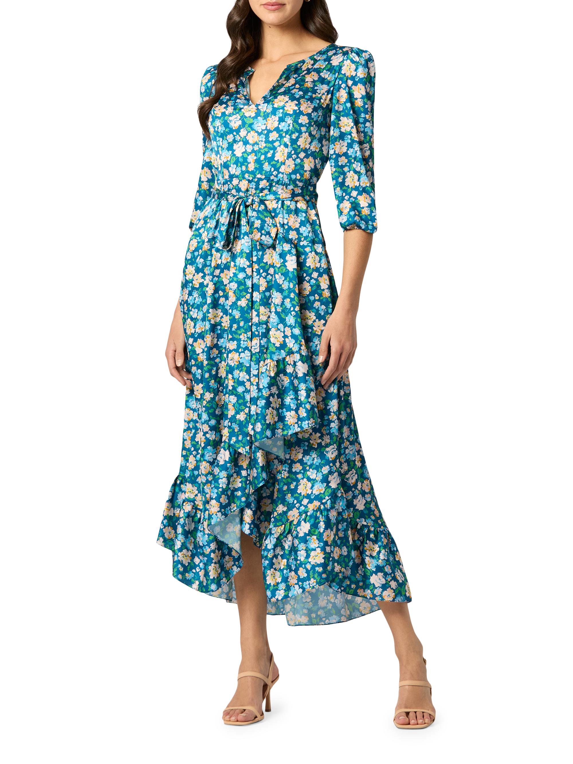 midi printed shirt dress Anne Klein Women's A-Line Midi Shirt Dress, Black, 8