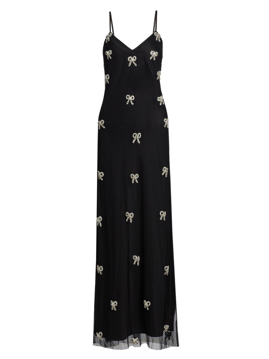 As It May Women's Leila Crystal Embroidered V-neck Gown In Black