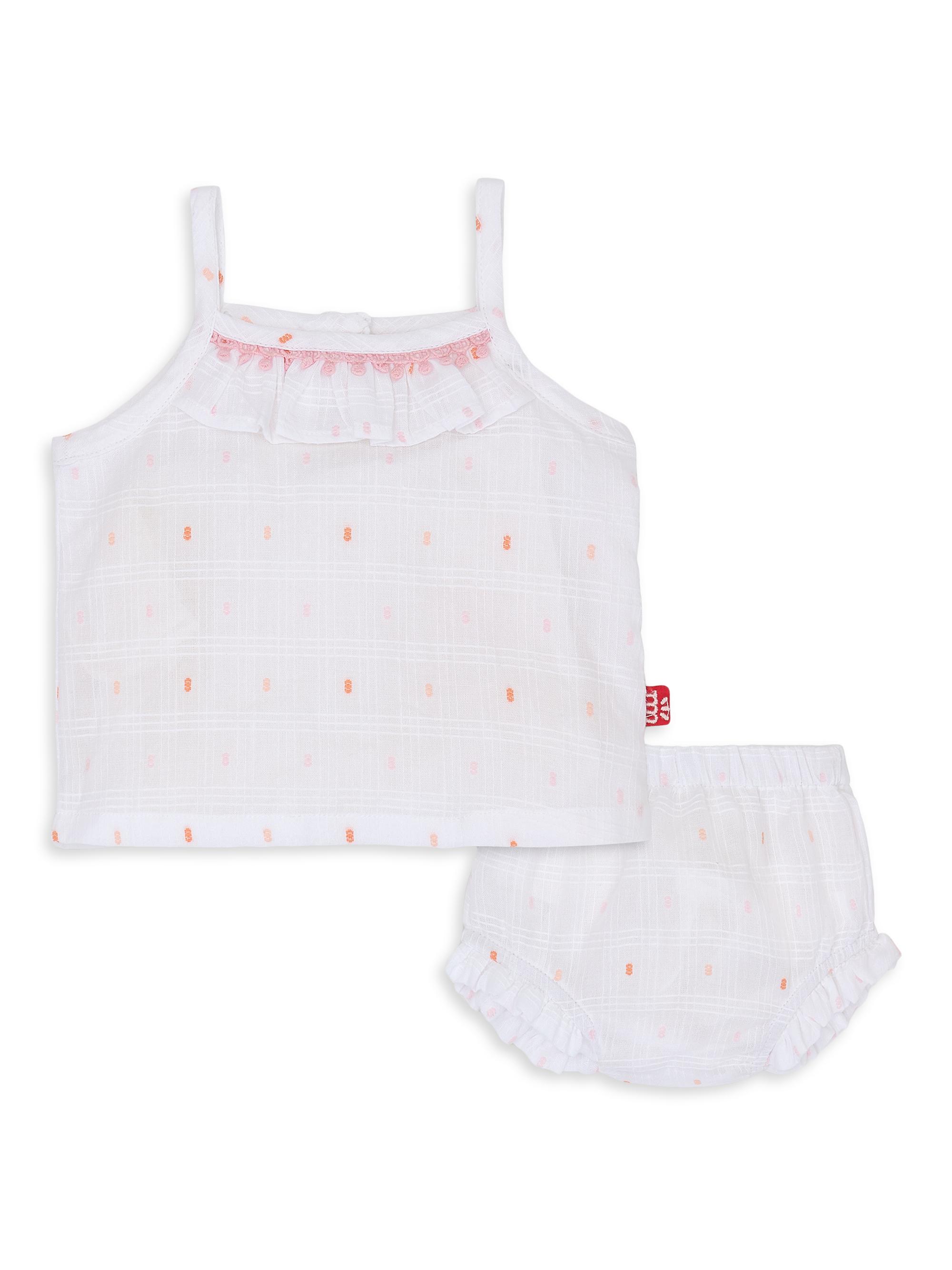Magnetic Me Baby Girl's Cotton Tank Top & Bloomers Set - White 18 Months