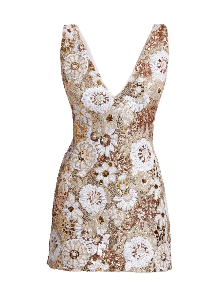 Ramy Brook Aera Floral-Sequined Sheath Minidress | Saks Fifth Avenue
