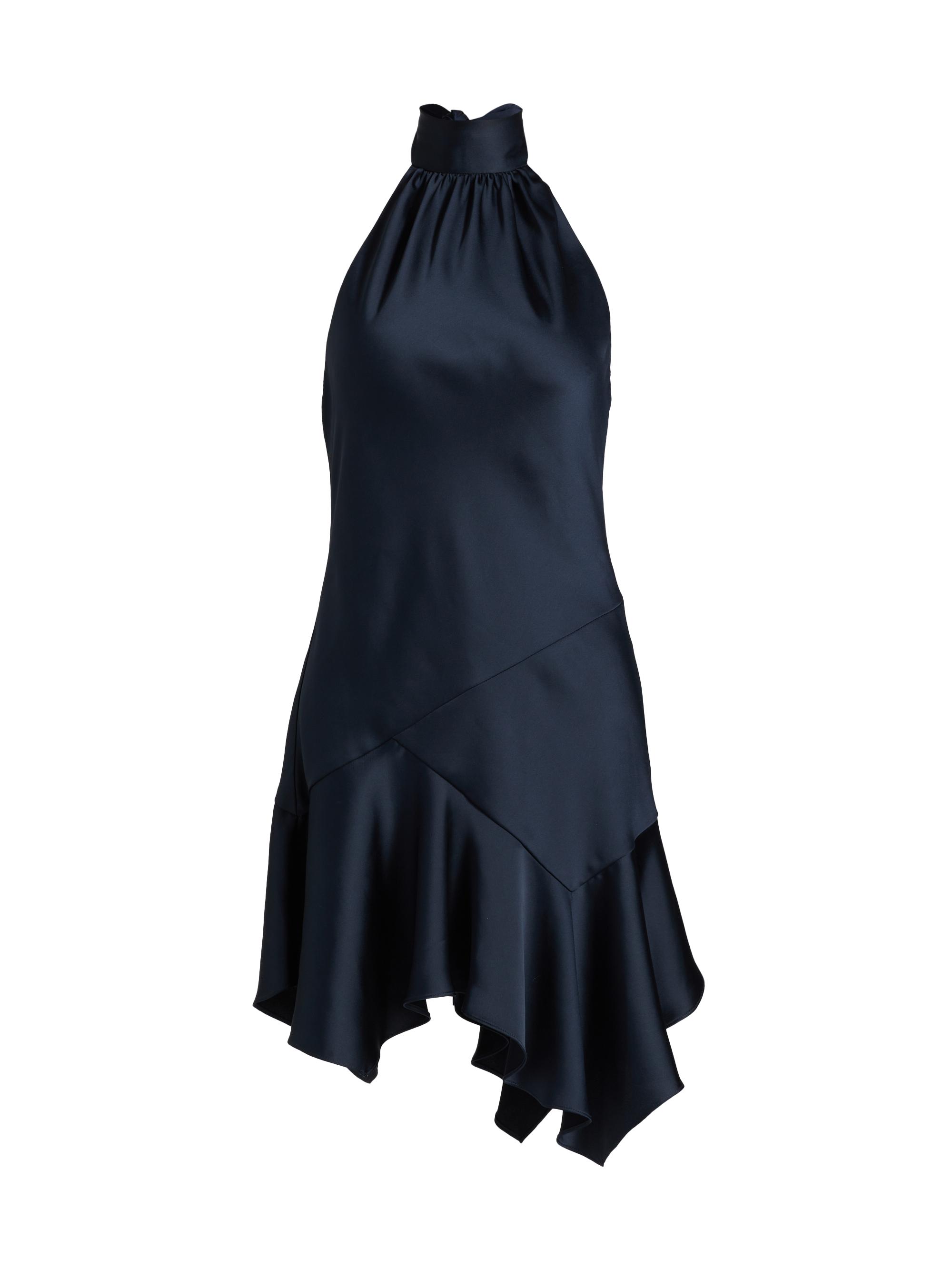 Ramy Brook Women's Nari Satin Halter Minidress - Navy