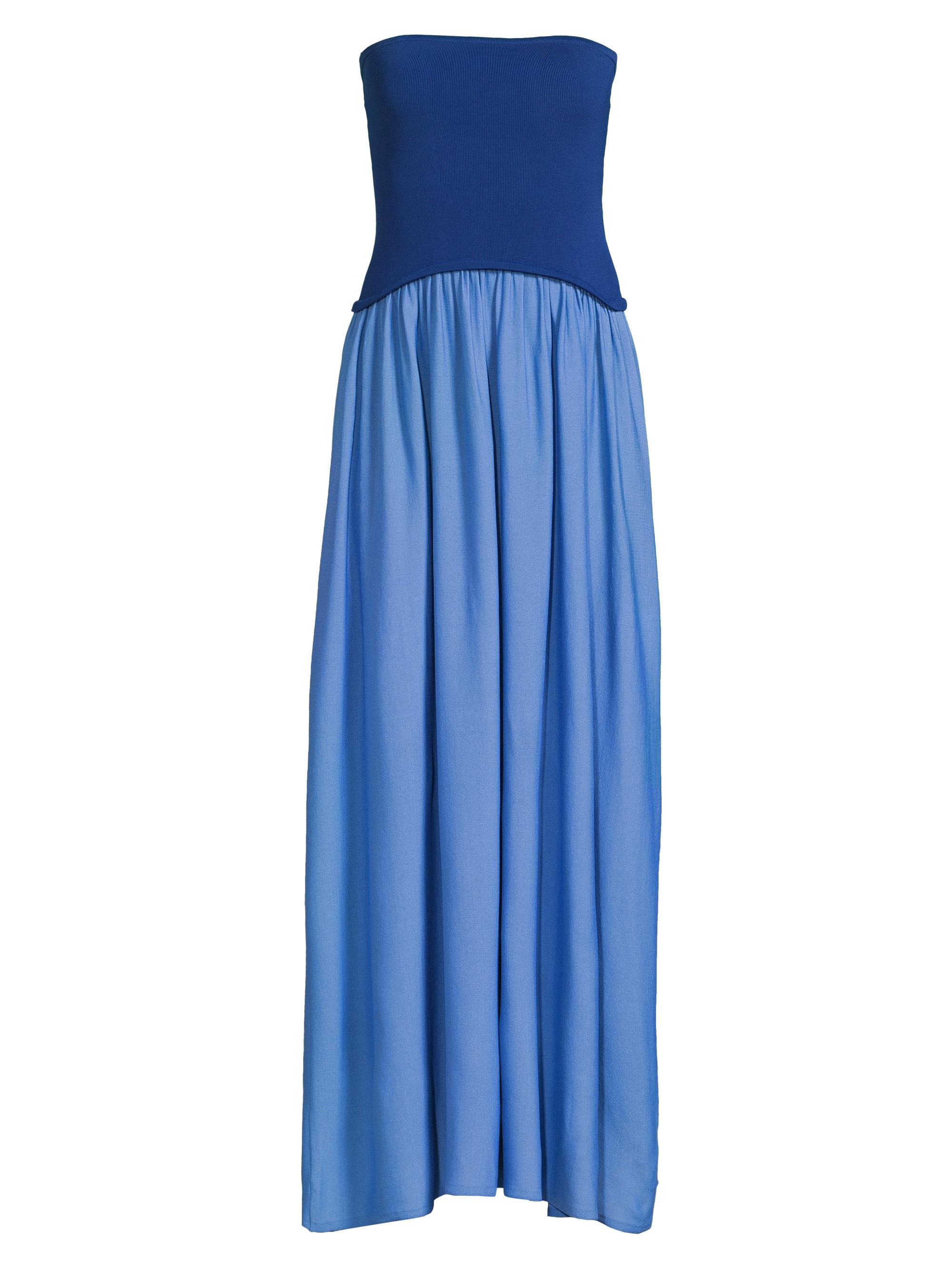 Solid & Striped Women's Soglio Strapless Midi-Dress - Navy Marina Blue Stripe