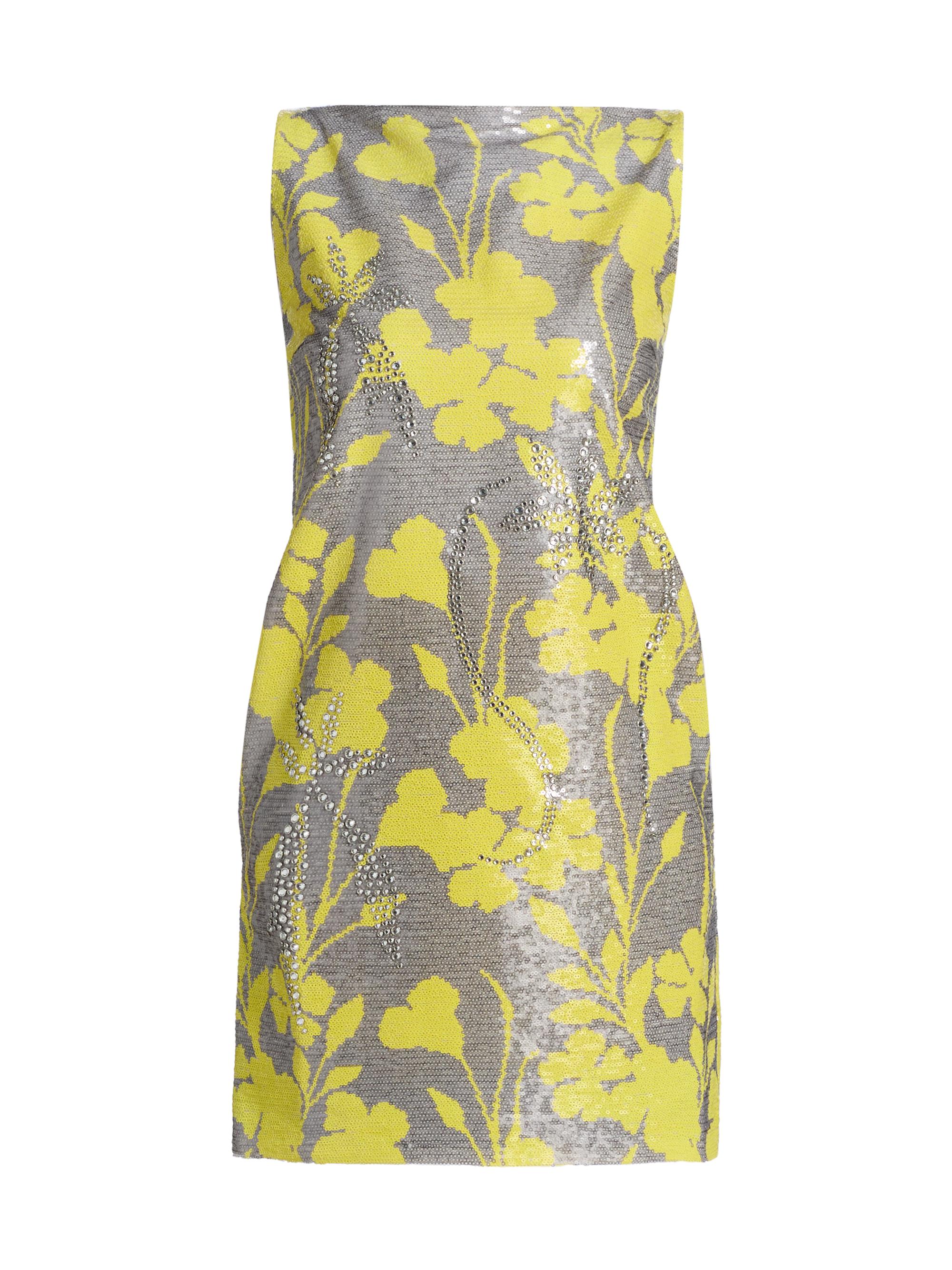 16Arlington Women's Alessa Rhinestone & Sequin Minidress - Grigio Giallo