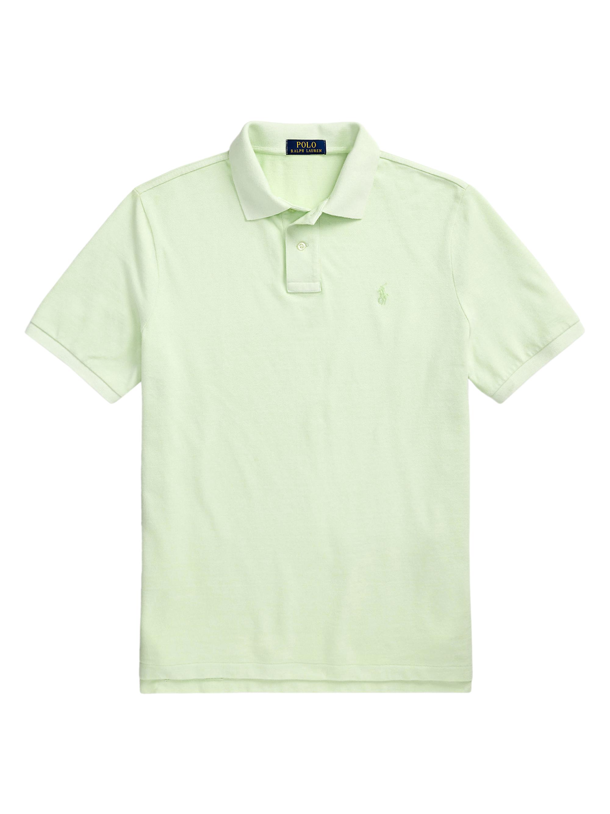 Polo Ralph Lauren Men's Classic-Fit Mineral-Dyed Mesh Polo Shirt - Leaf