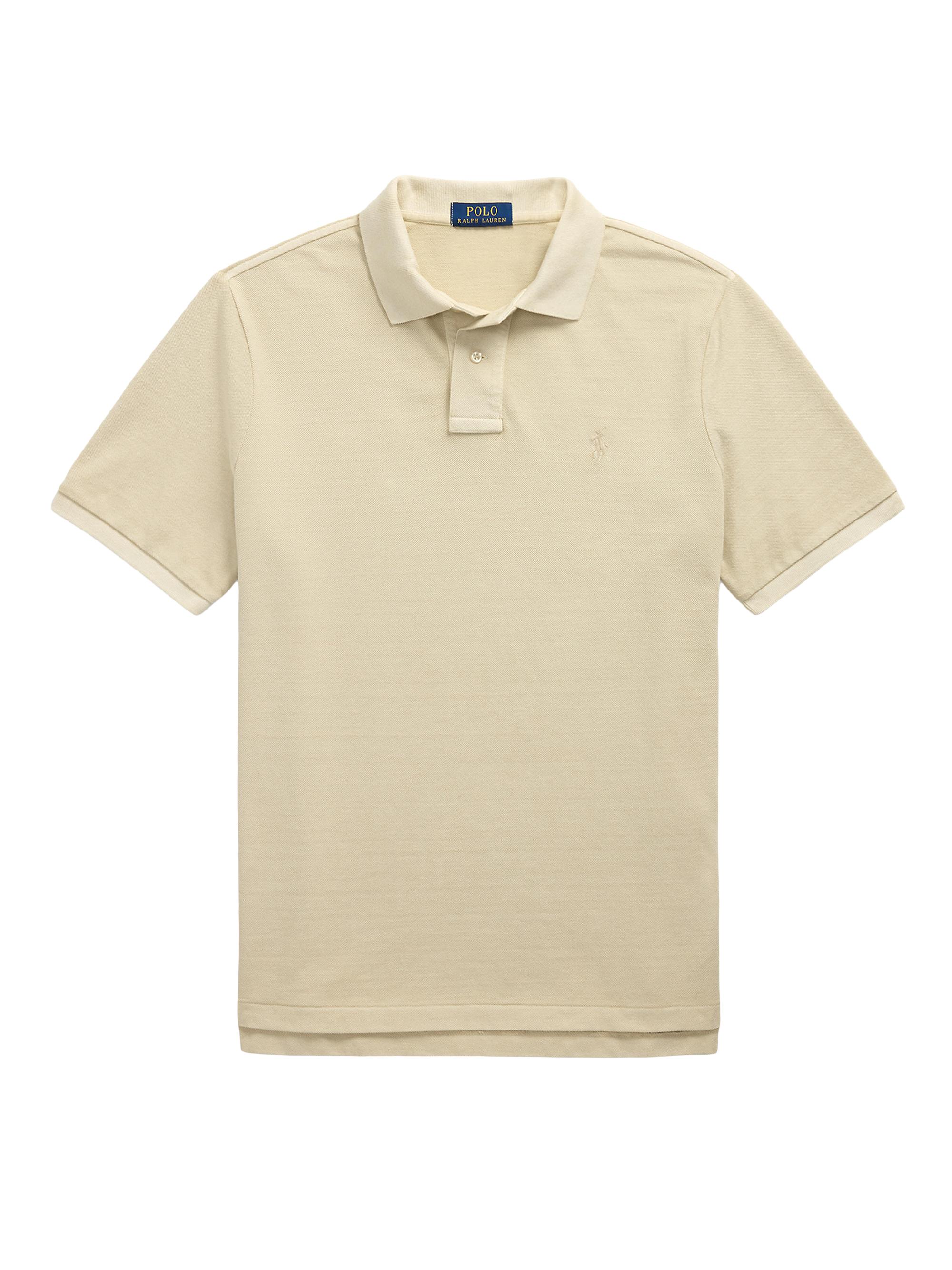 Polo Ralph Lauren Men's Classic-Fit Mineral-Dyed Mesh Polo Shirt - Natural
