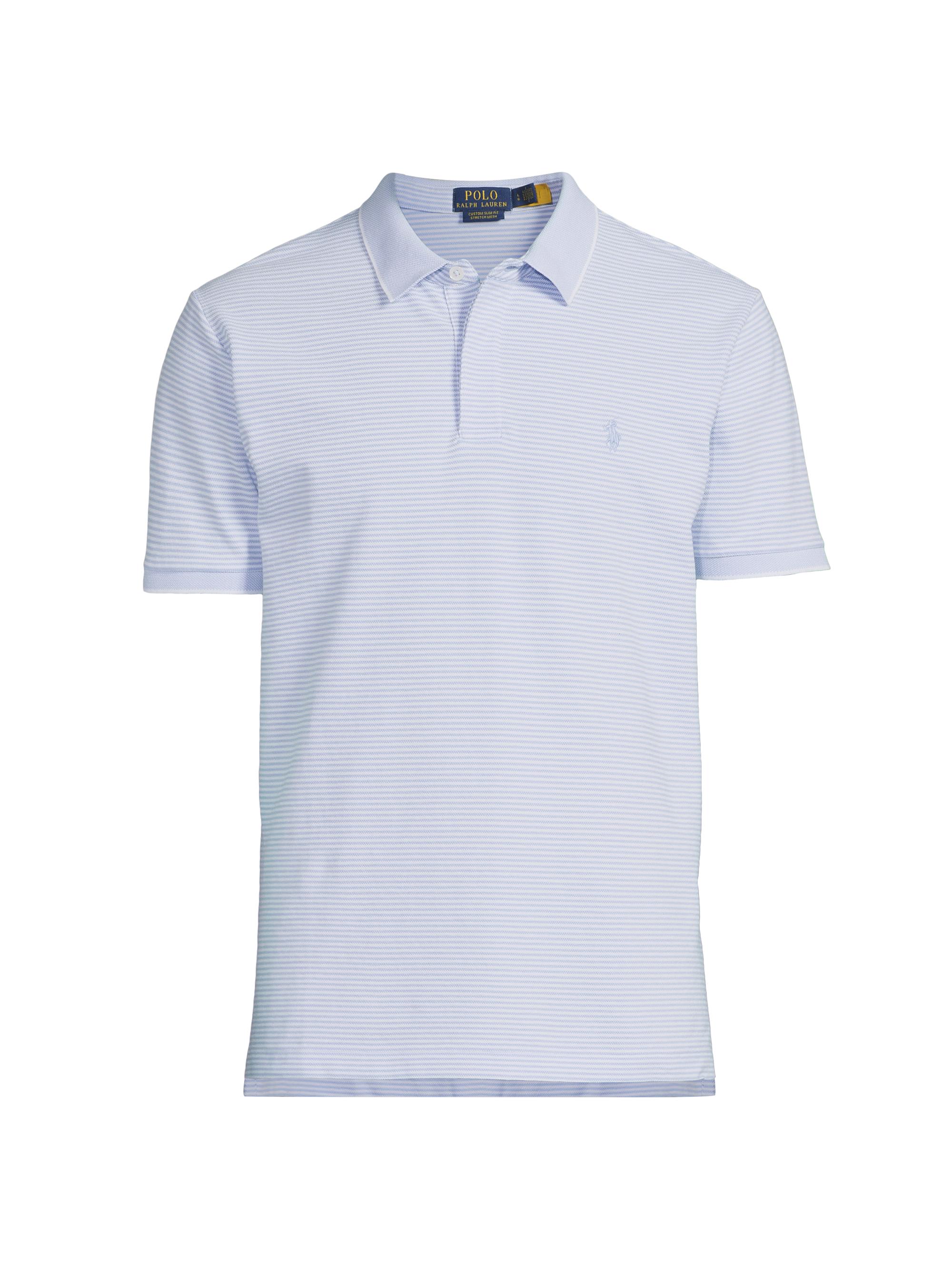 Polo Ralph Lauren Men's Classic-Fit Striped Soft Cotton Polo Shirt - Office Blue White