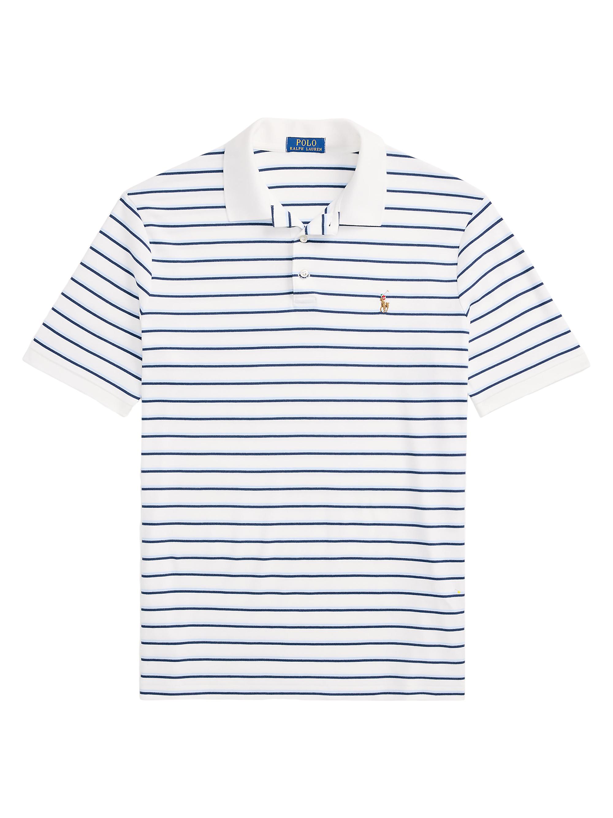 Polo Ralph Lauren Men's Classic-Fit Striped Soft Cotton Polo Shirt - White Multi