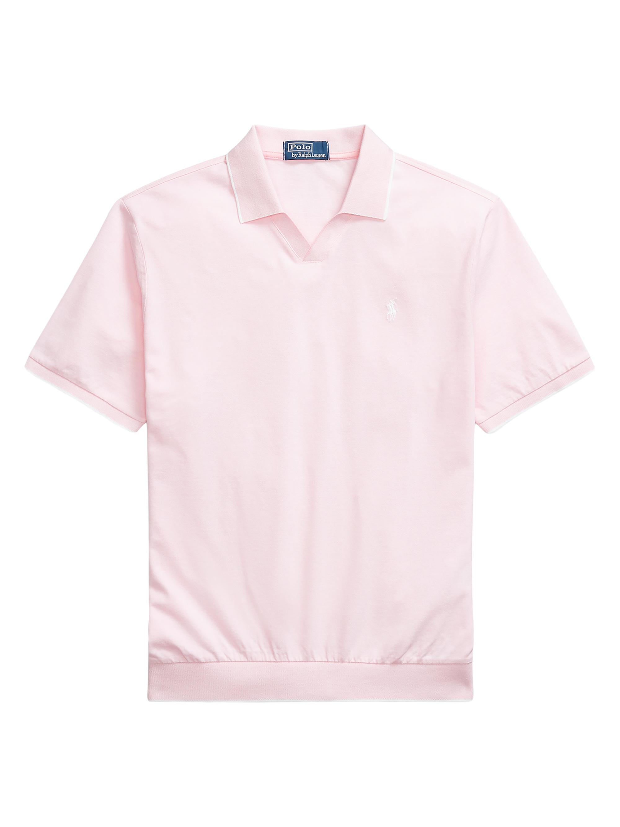 Polo Ralph Lauren Men's Jacquard Mesh Cotton Polo Shirt - Garden Pink White